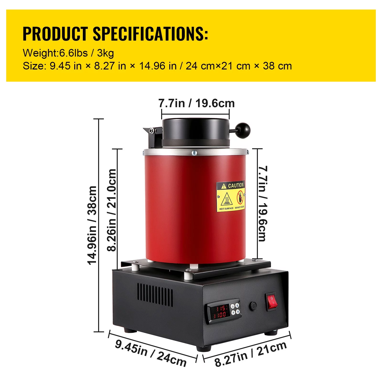 BENTISM Electric Gold Melting Furnace Kit W/ 3KG Graphite Crucible & Ingot Mold