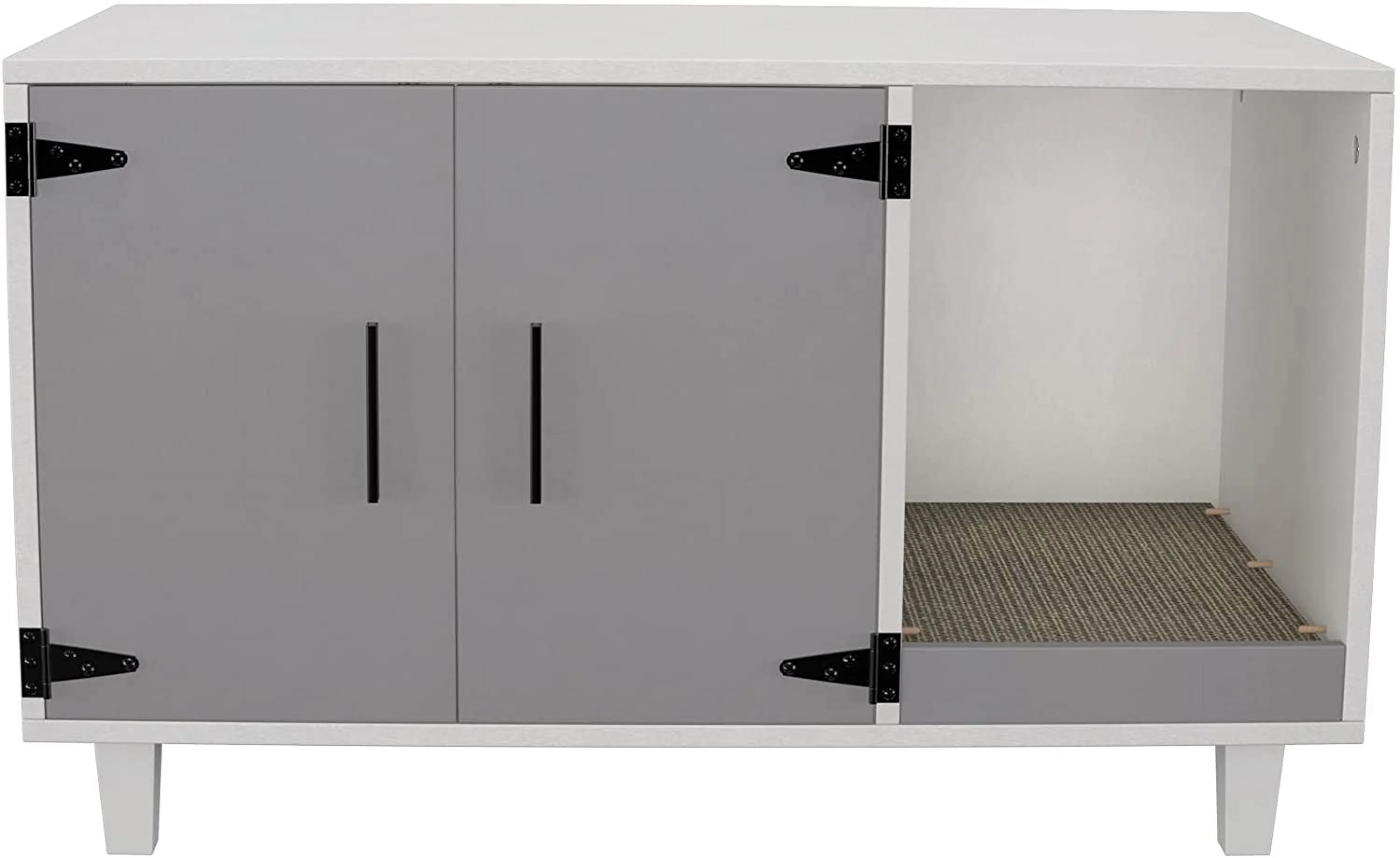 GDLF Pet Crate Cat Washroom Hidden Litter Box Enclosure  as Table Nightstand with Scratch Pad,Stackable