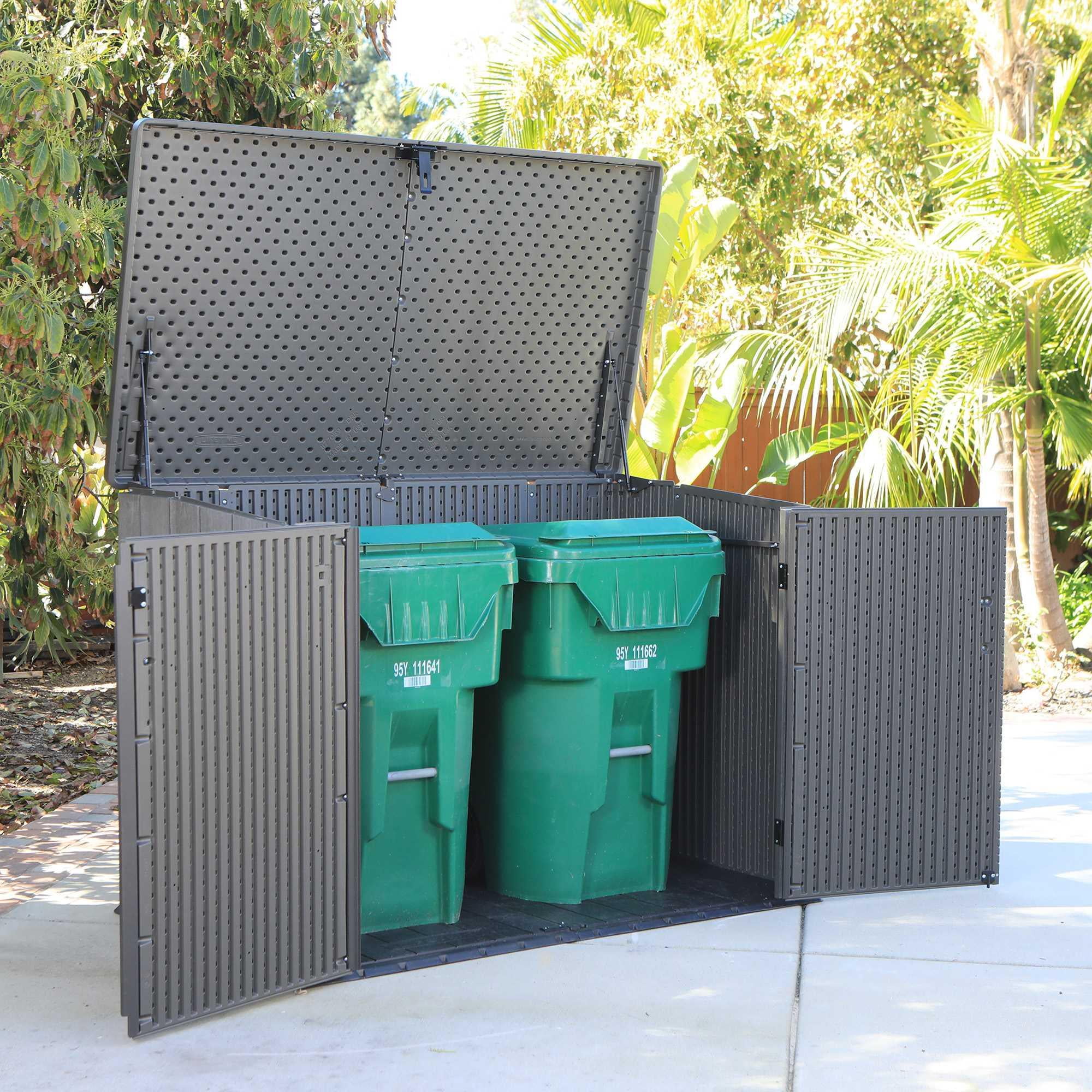 Lifetime 6.26 ft. x 3.5 ft. x 4.33 ft. Heavy Duty 75 cubic feet Vertical Plastic Storage Shed, Brown (60212)