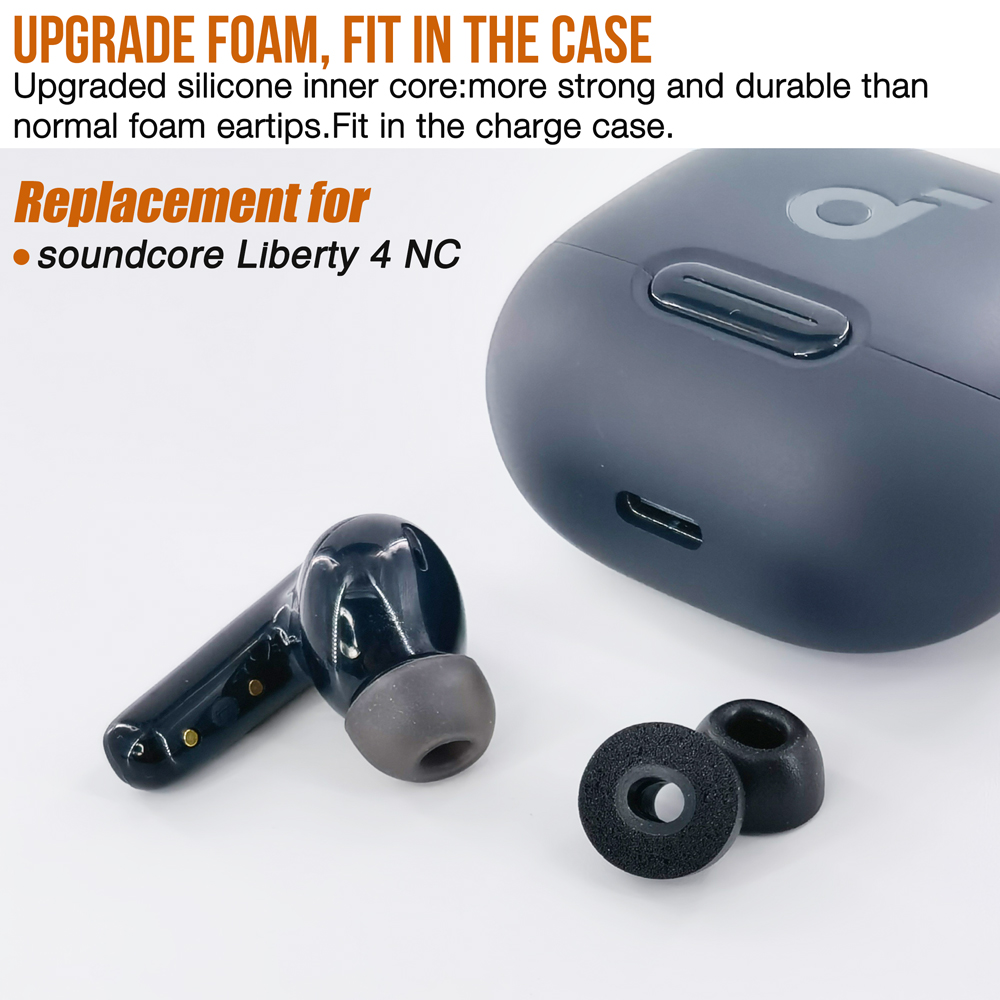 TENNMAK Memory Foam Eartips Replacement for soundcore by Anker Liberty 4 NC Earbuds Ear Pad