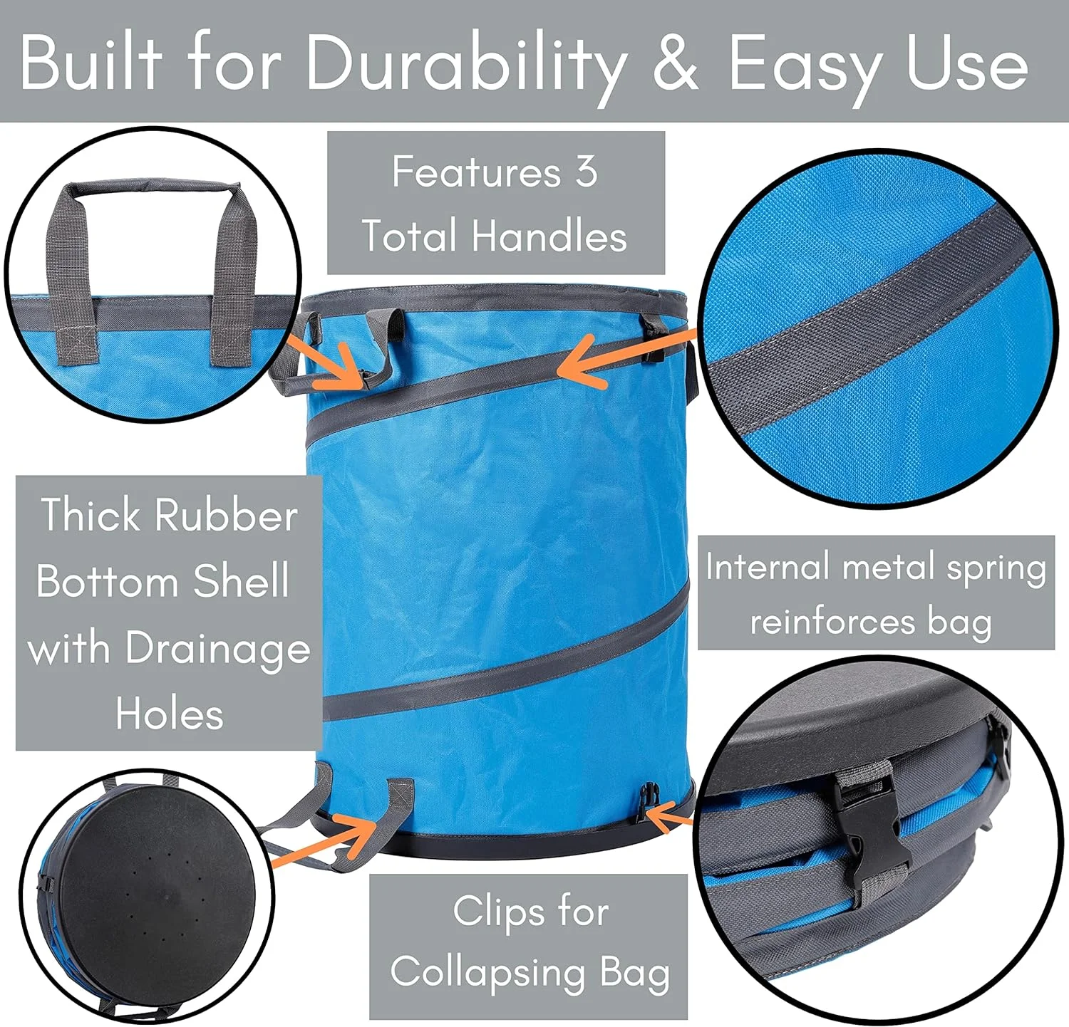 BirdRock Home 30 Gallon Collapsible Lawn and Leaf Bag - Blue