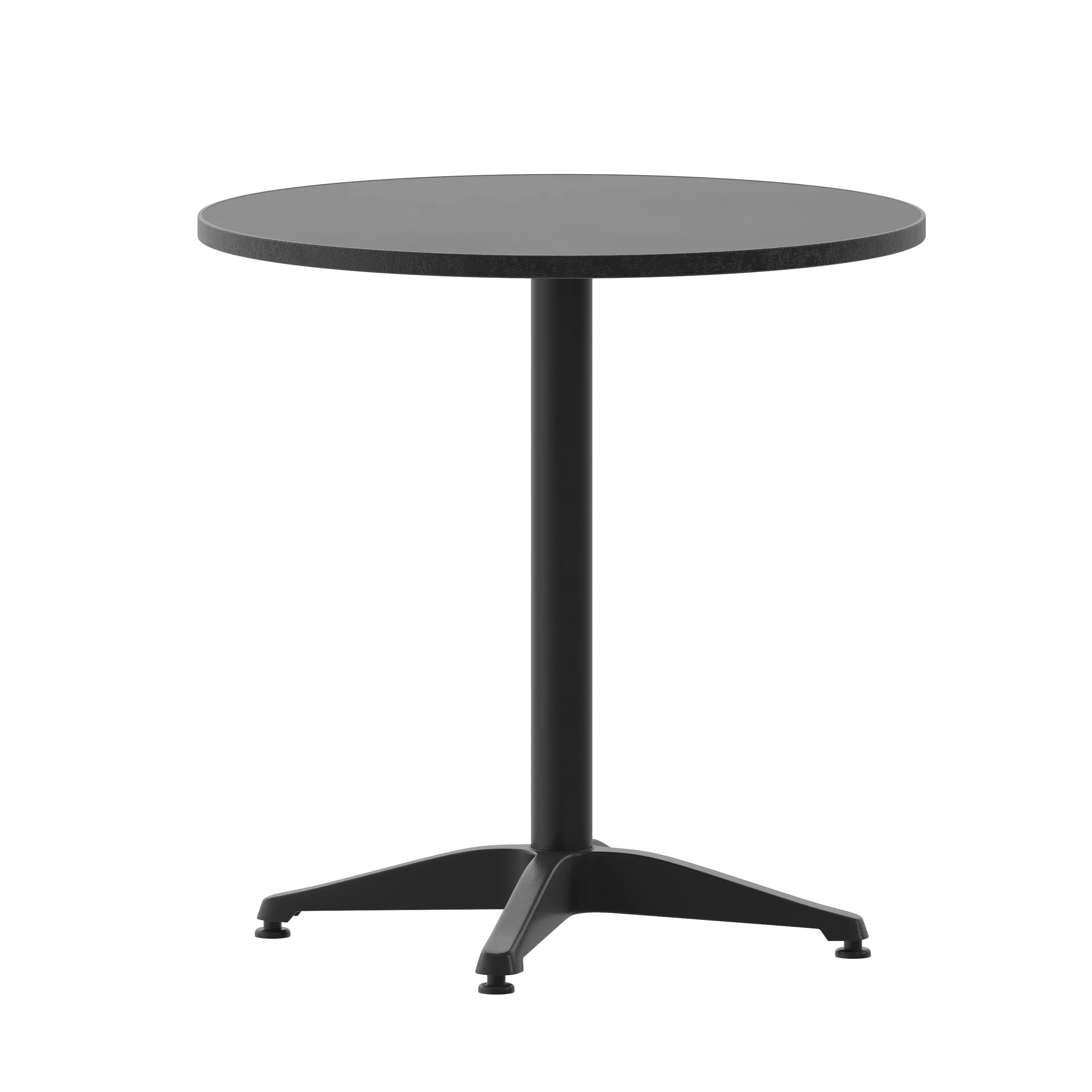 BizChair 27.5'' Black Round Metal Indoor-Outdoor Table with Base