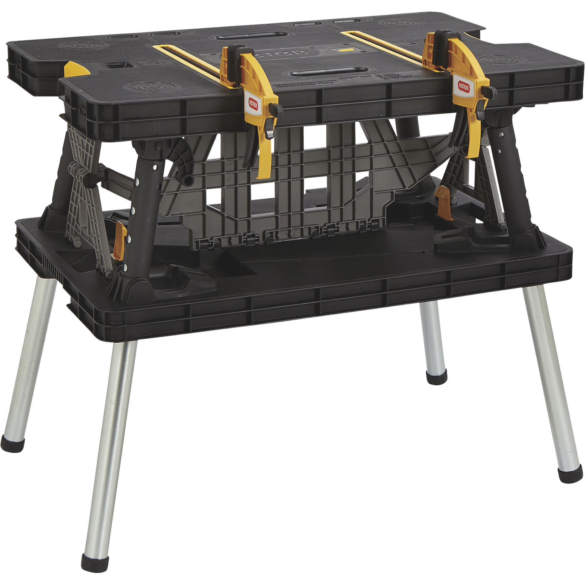Keter Folding Work Table with Two Adjustable Clamps, 1000-Lb. Capacity, Model# 252638