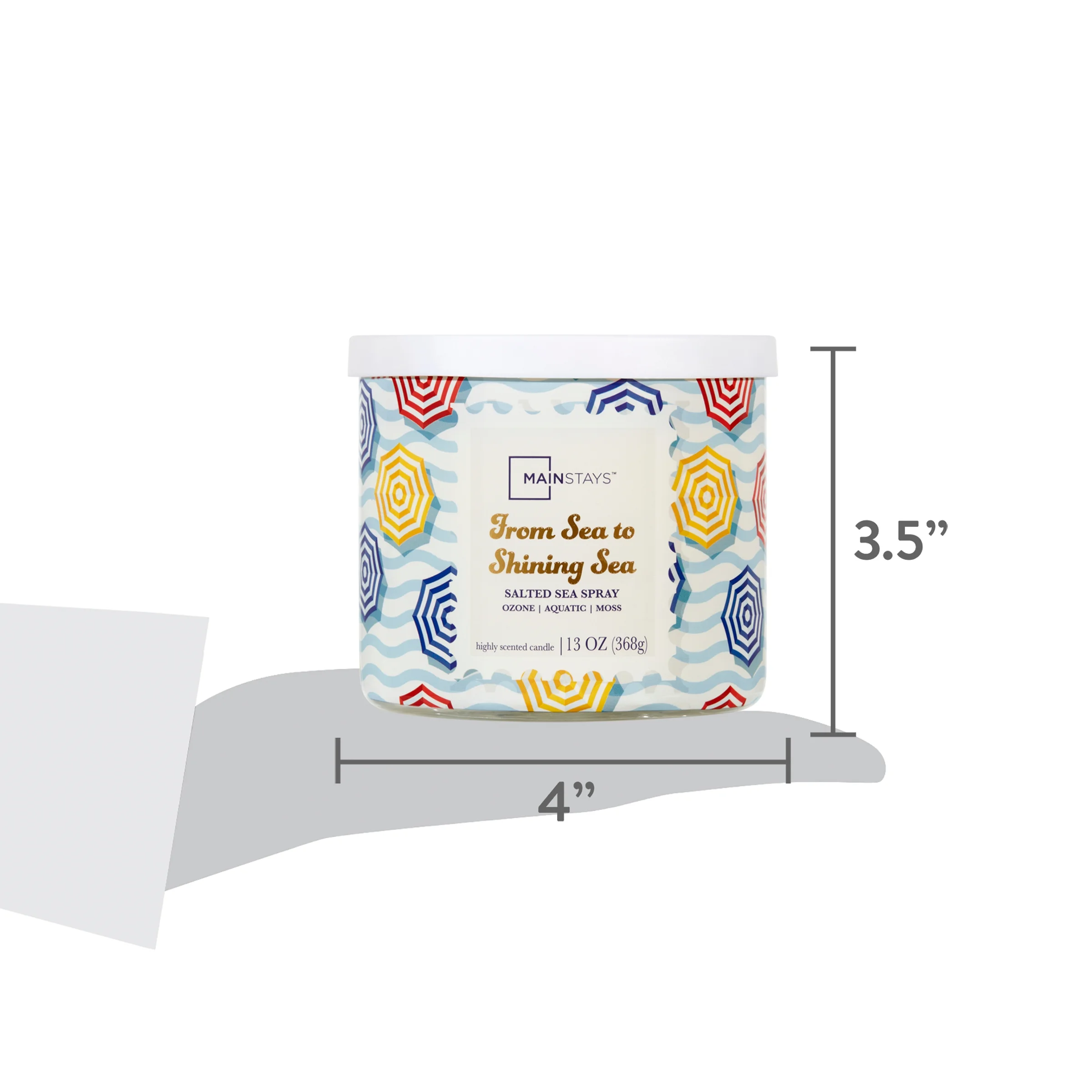 Mainstays 3-Wick Wrapped From Sea to Shining Sea Scented Candle, 13 oz