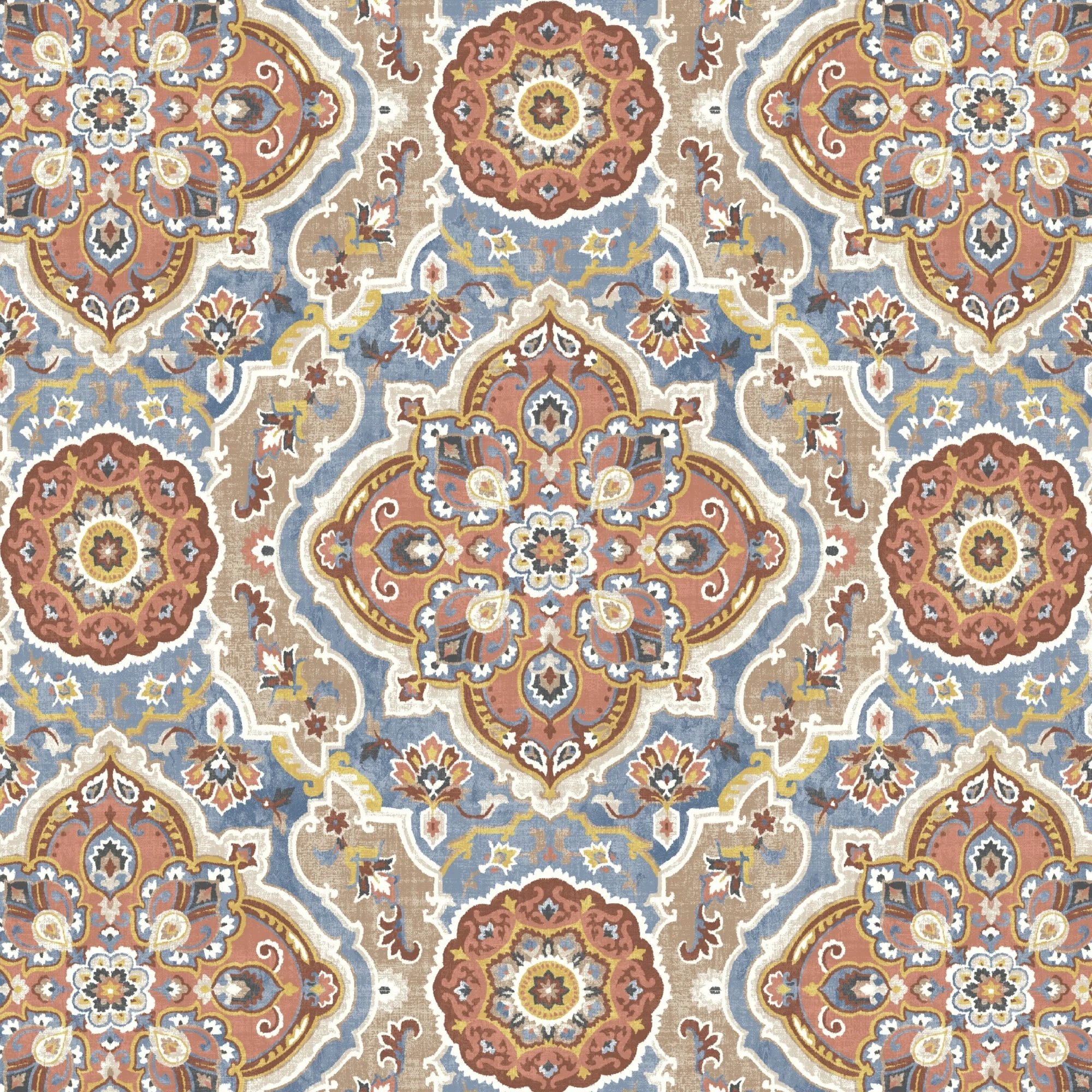 Arden Selections  20 x 20 Outdoor Dining Chair Cushion Global Vintage Medallion 2 Count