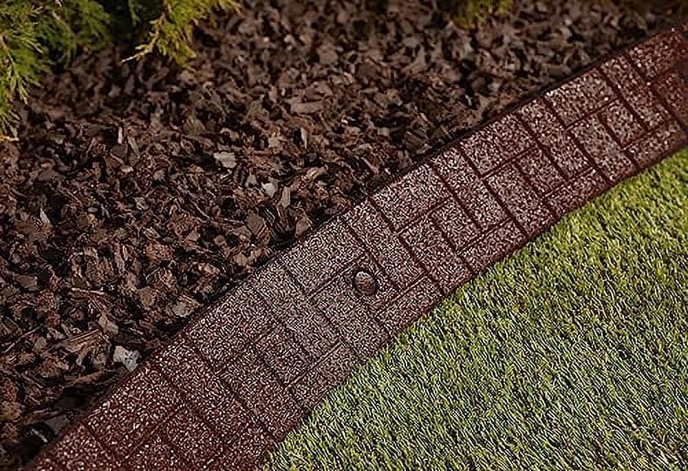 Premium Rubber Angled Terracotta Landscape Edging - 4 ft. Long, 3.5 in. High 4 in. Deep - 4 Pack (Brown)