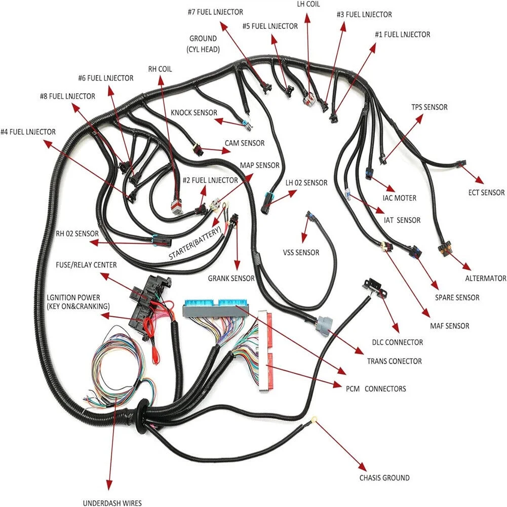 Stand Alone Wiring Harness Fit LS LS1 SWAP Engines 4.8 5.3 6.0 Drive by Cable US