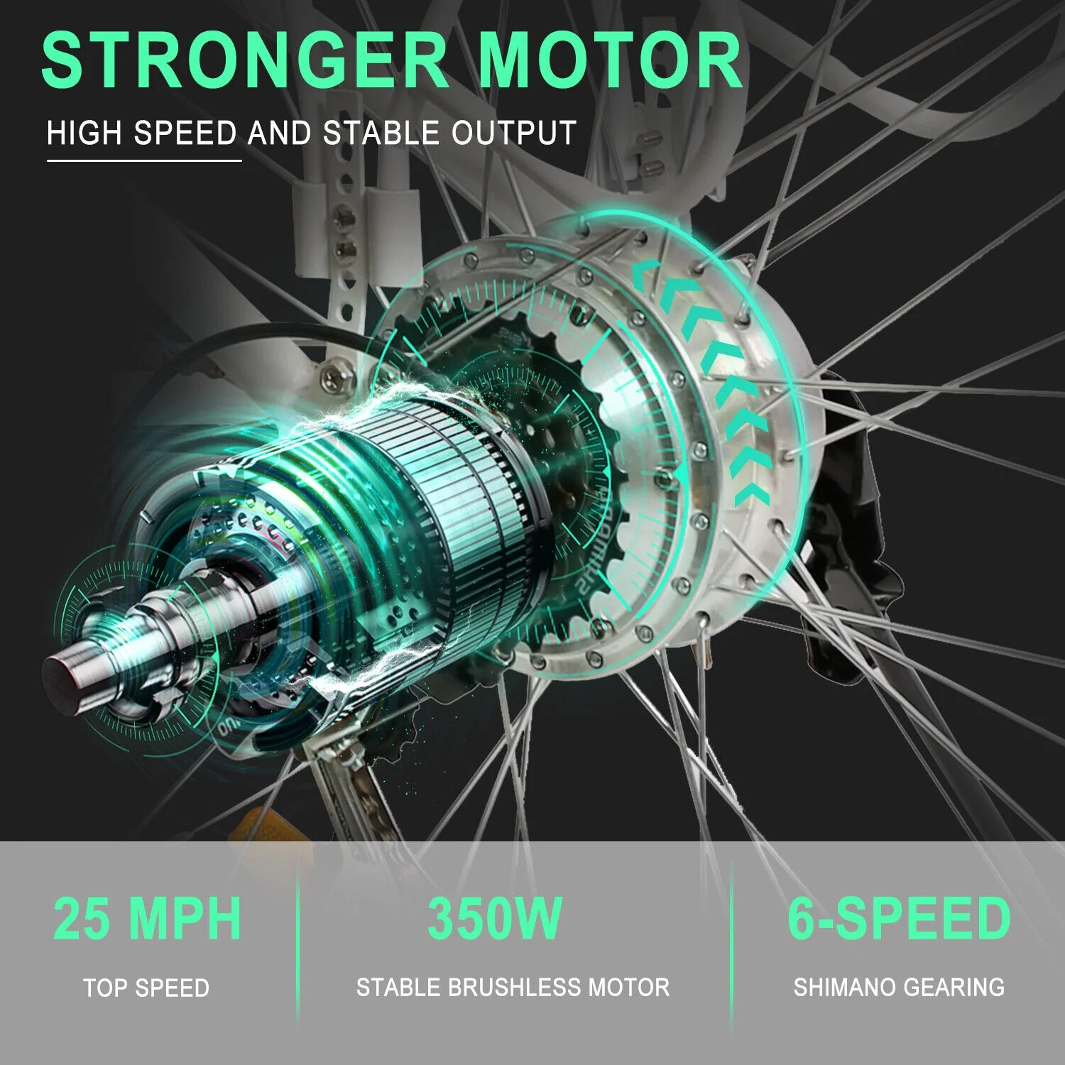 KTOEBYCO Electric Bike 350W for Adults 26