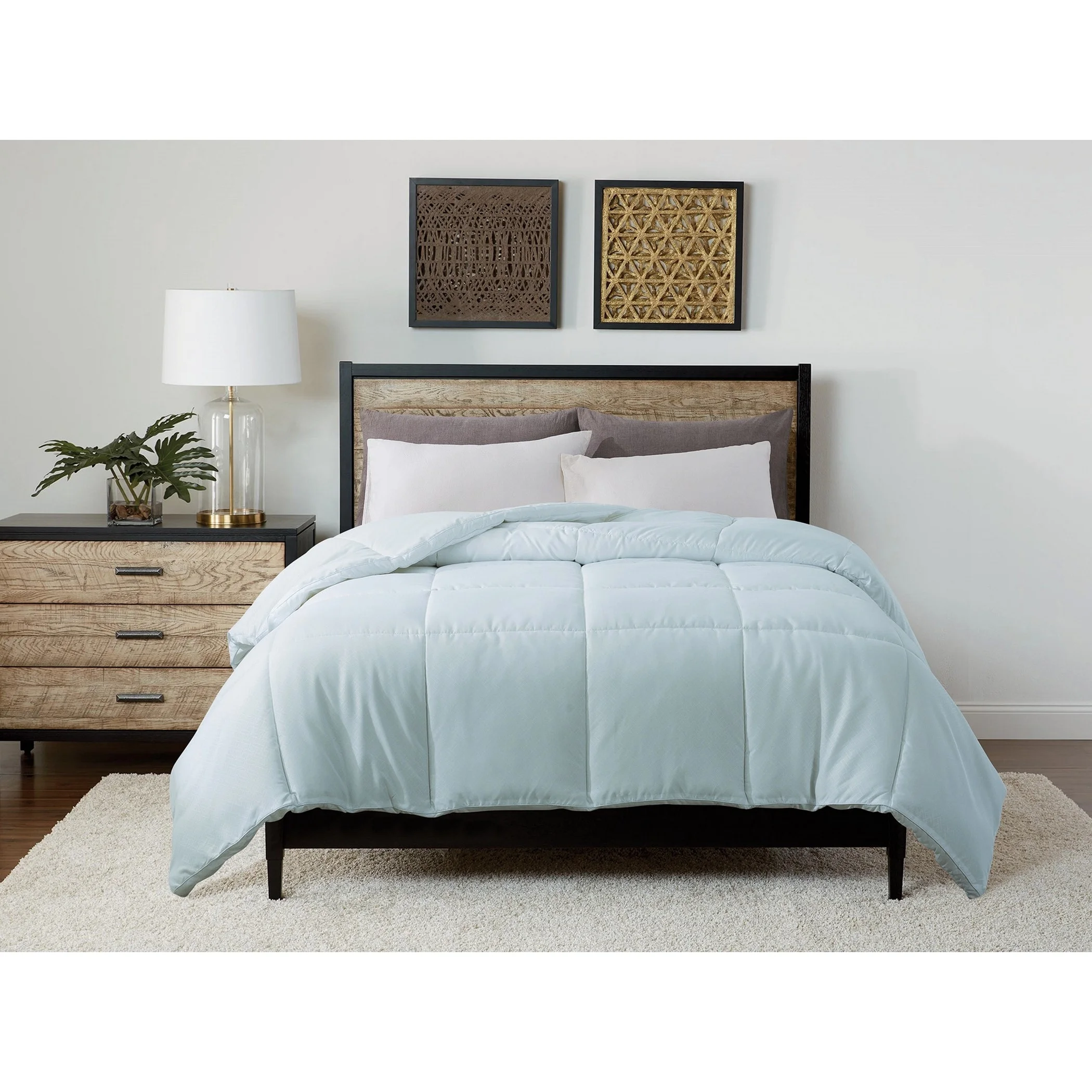 St. James Home European Gusset Down Alternative Comforter Dusty Aqua Full - Queen