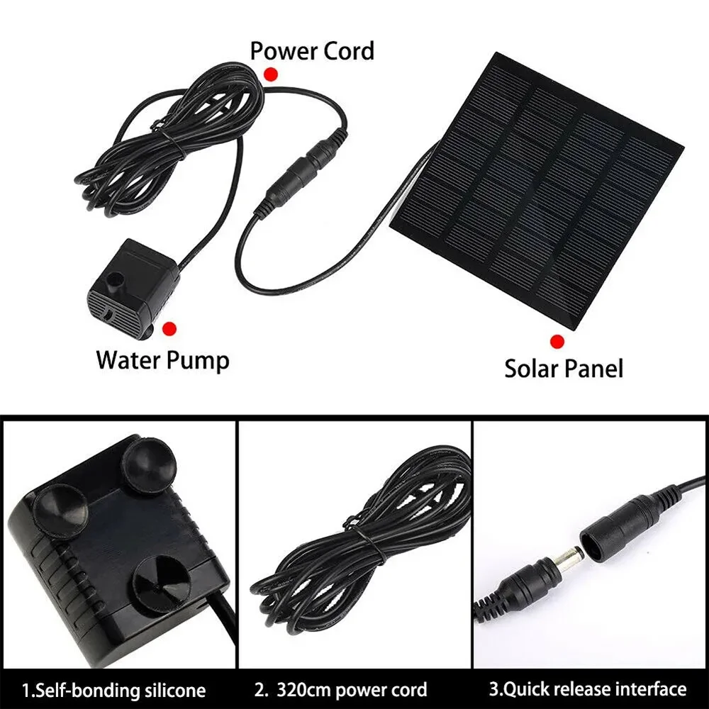 EROCK Solar Power Fountain Submersible Floating Water Pump Bird Bath Pond Garden Pool
