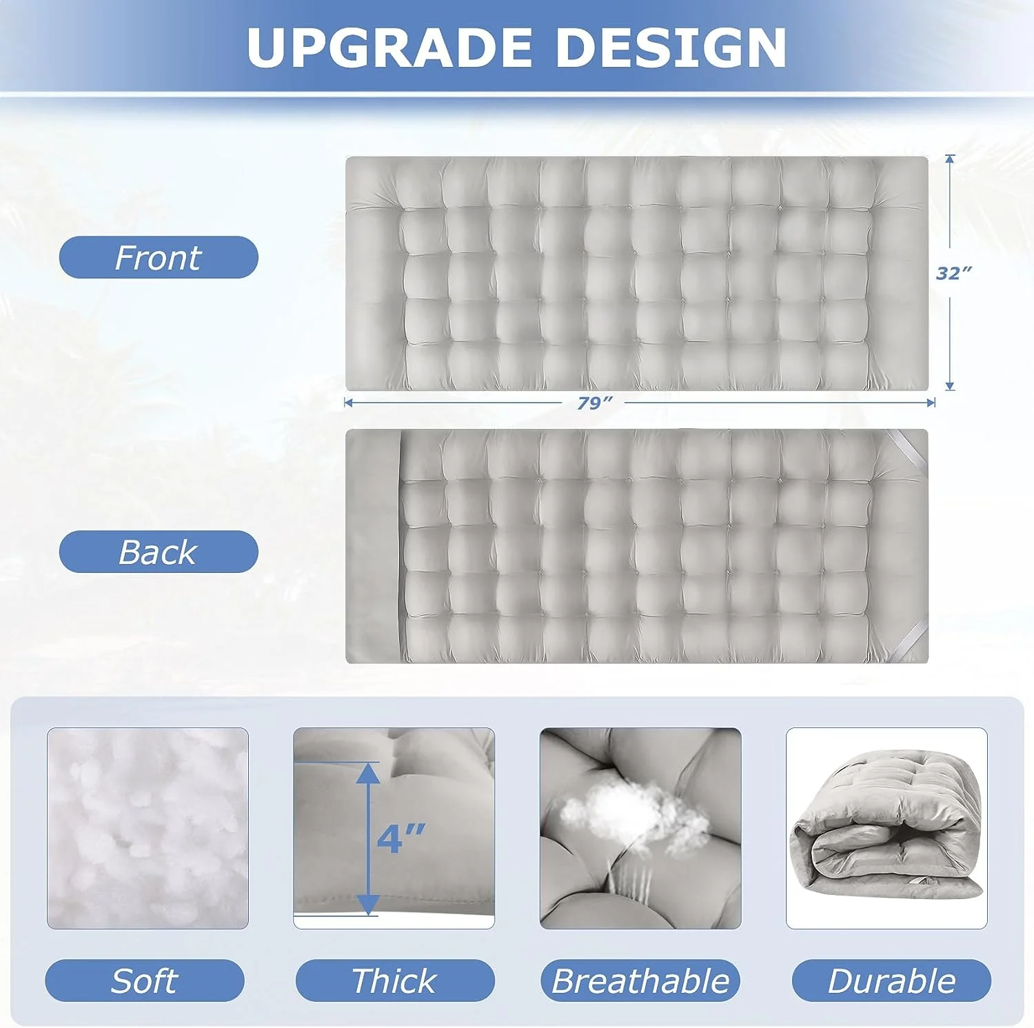 SUGIFT Folding Camping Cot with Mattress 75