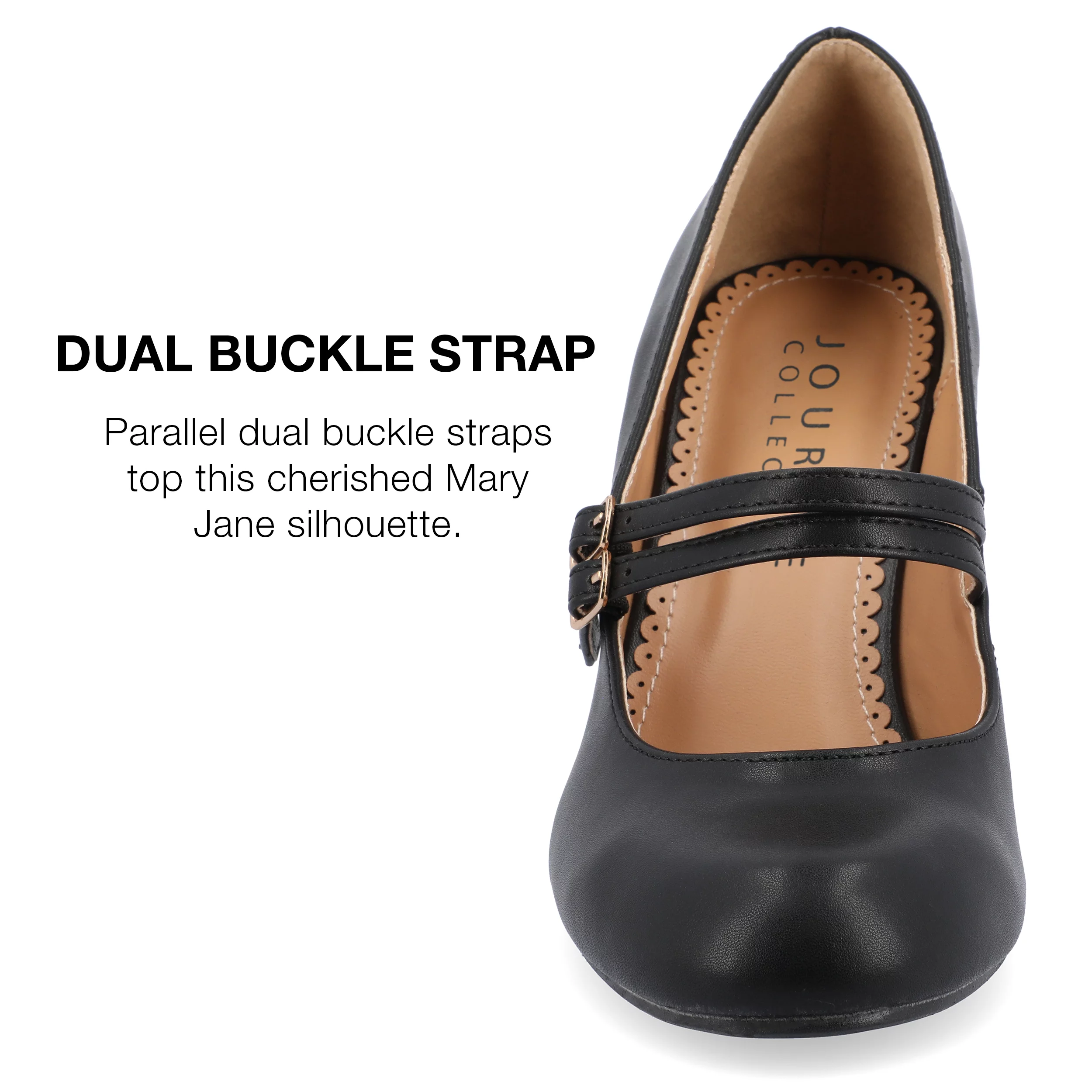 Journee Collection Womens Narrow Width Windy Round Toe Block Heel Mary Jane Pumps