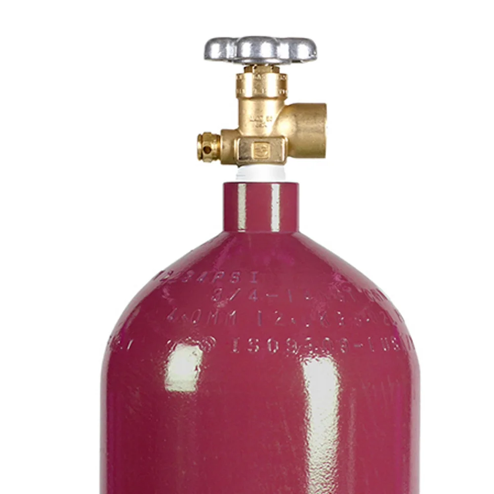 New 40 Cu ft Steel Nitrogen Cylinder Tank CGA580 Valve Industrial Welding Product Height 15 inches