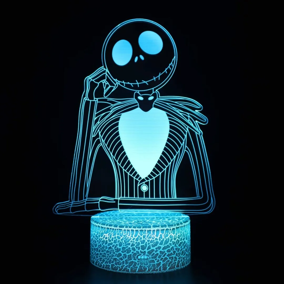 Jack Skellington LED Night Light - Smart Touch Desk Lamp with 16 Colors Changing Kids Gift