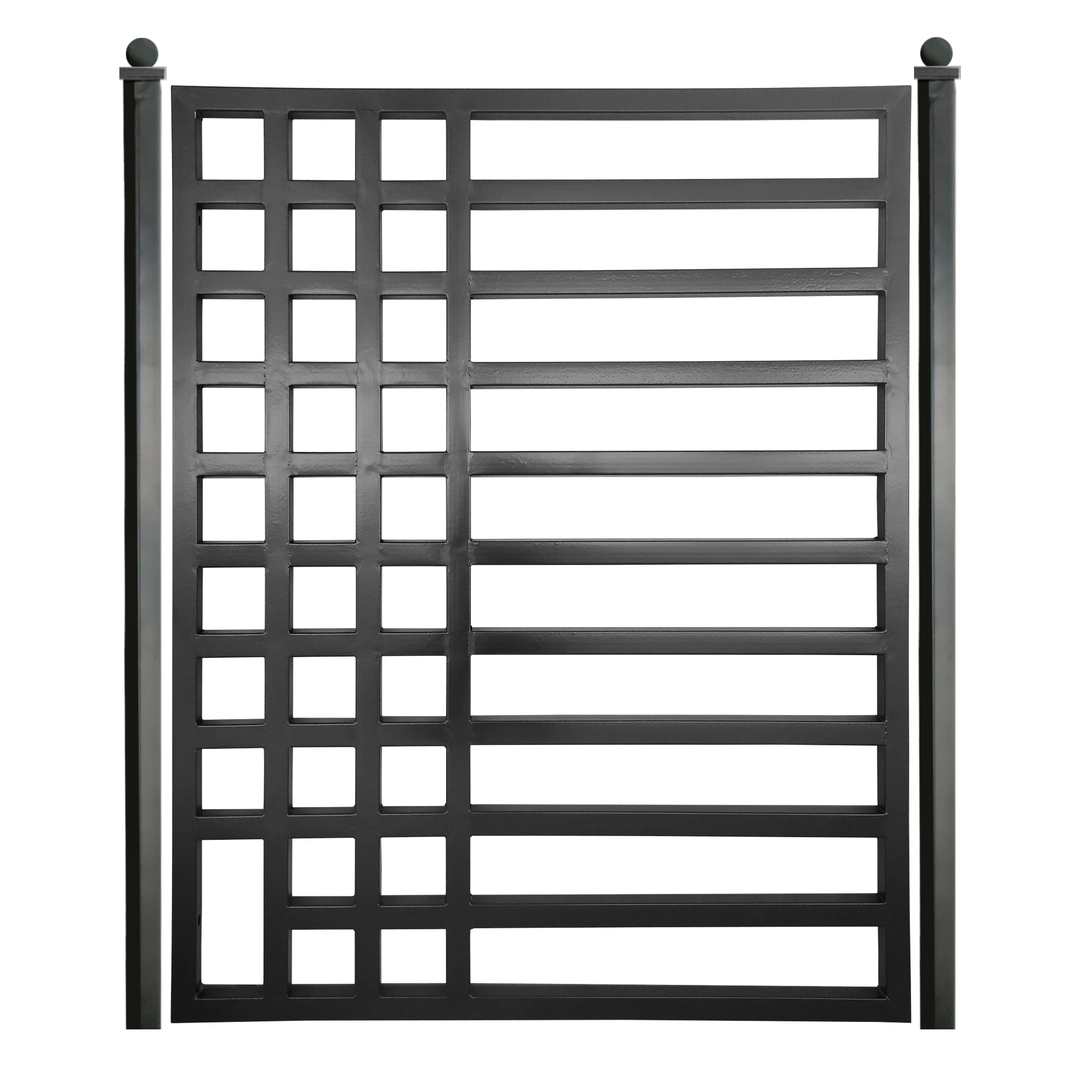 ALEKO Yard Garden Modern Kyiv Style Steel Pedestrian Gate 5 x 4.5 ft Black