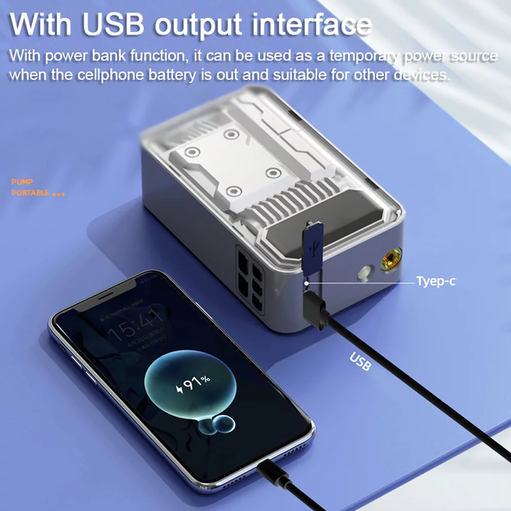 Nebublu 3in1 Car Air Pump Portable Electric Auto Tyre Inflator , Digital Display, LED Light Illumination, Powerbank , Versatile for Car and Inflatable Toy Ball