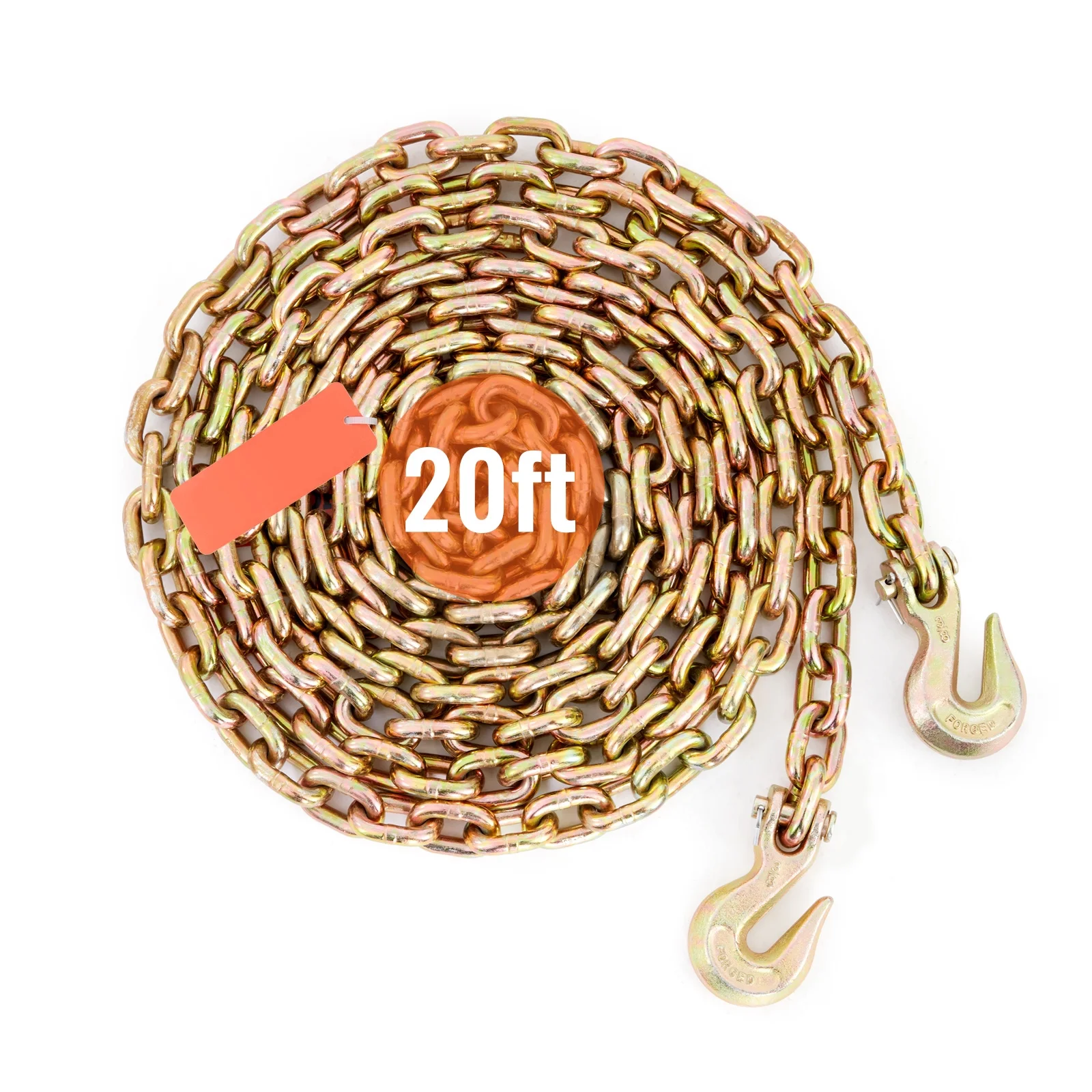 SKYSHALO Bundle Chain G80 Tow Chain with Hook 7100 lb. Load 3/8 in. x 20 in. 2-Pack