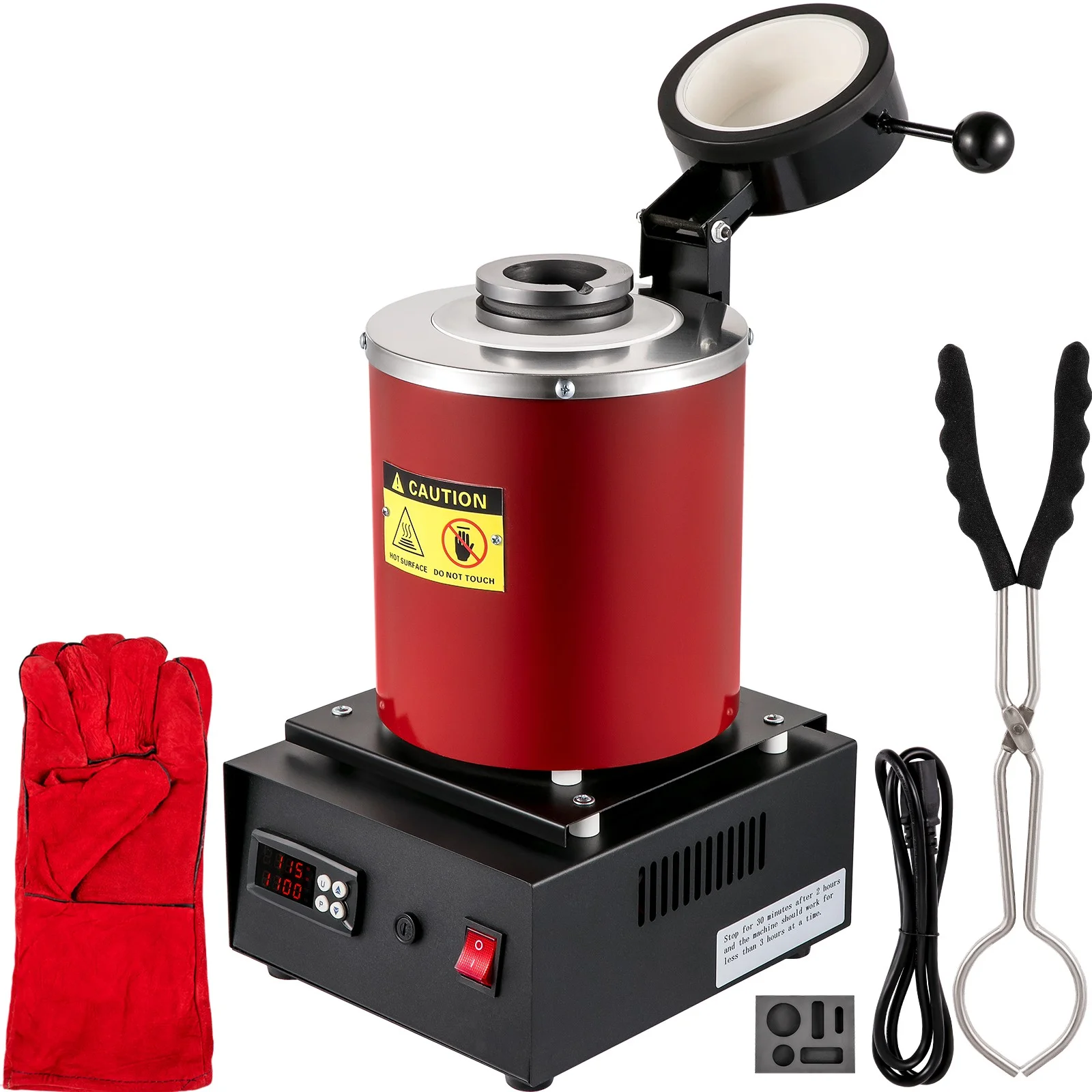 BENTISM Electric Gold Melting Furnace Kit W/ 3KG Graphite Crucible & Ingot Mold