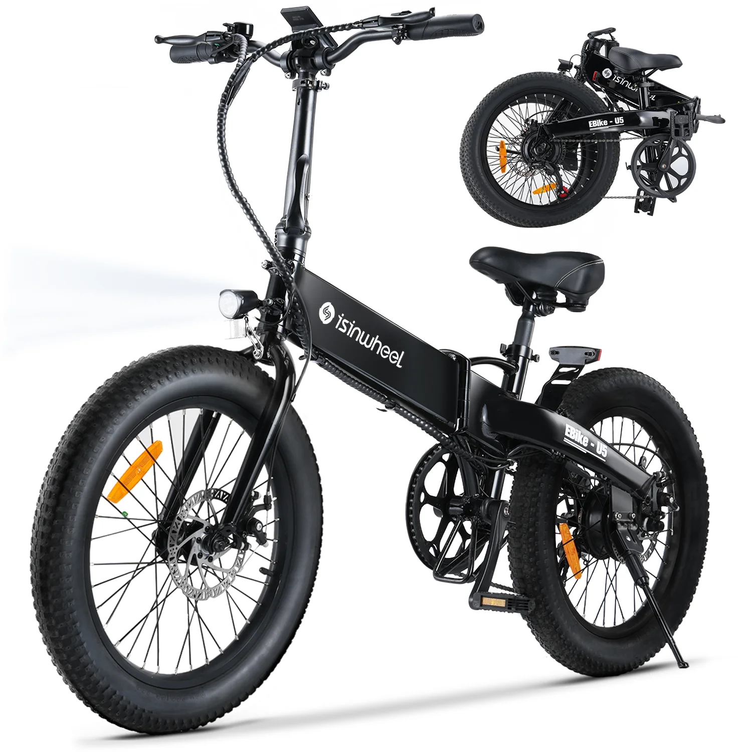 isinwheel U5-W Electric Bike Adult 500W, 20MPH, Max Range 45+ Mile E Bike, 20