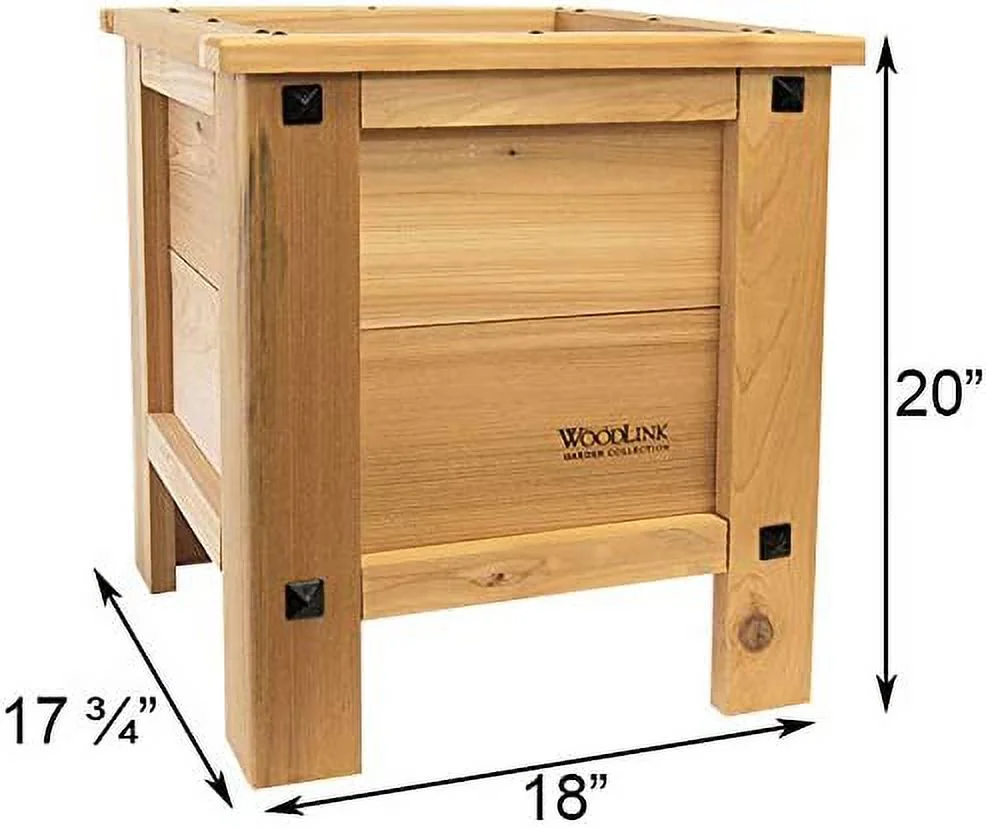 Panacea Mission Square Cedar Planter, Tan, 18