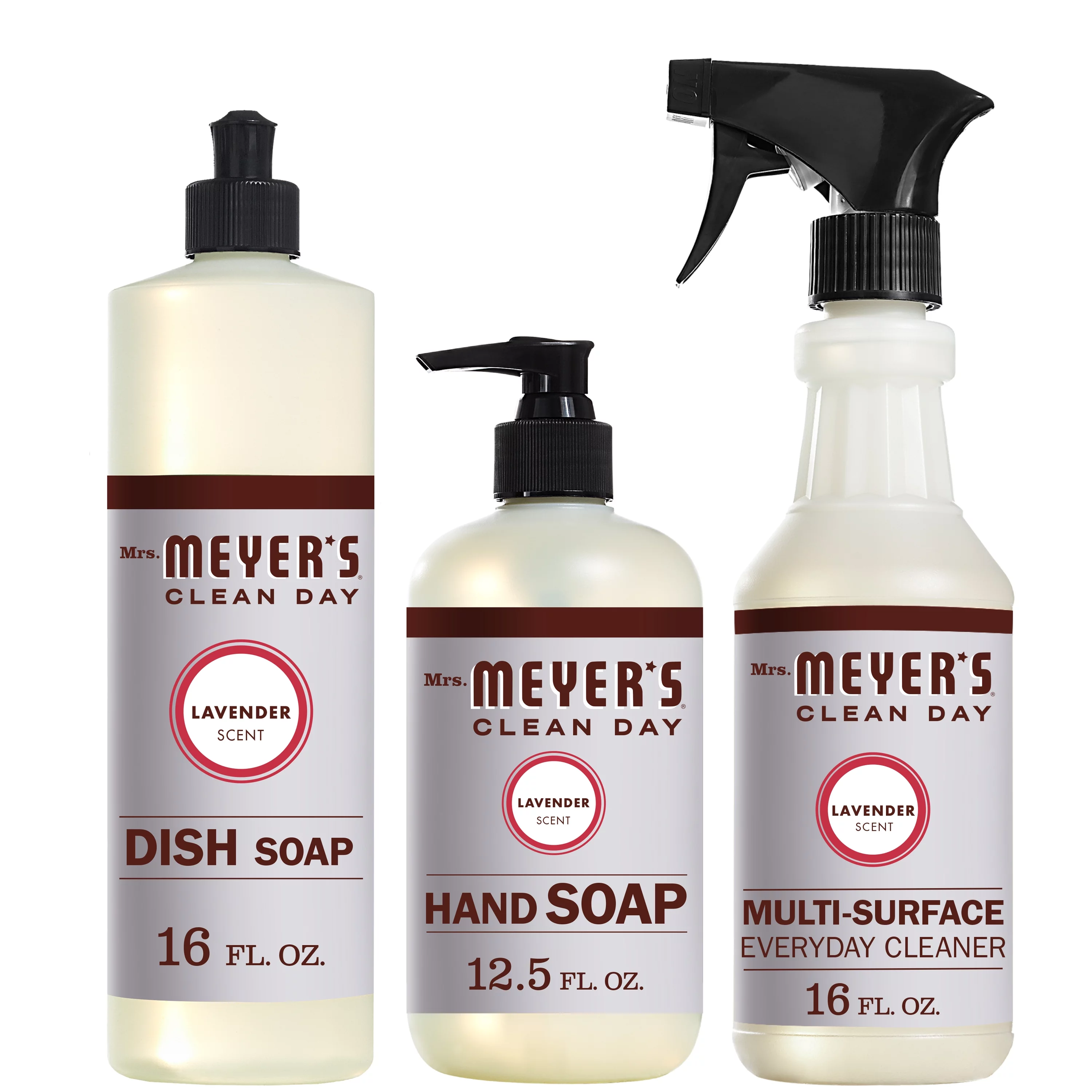 Mrs. Meyer’s Clean Day Kitchen Basics Set, Lavender Cleaning Supplies, 3 Count Pack