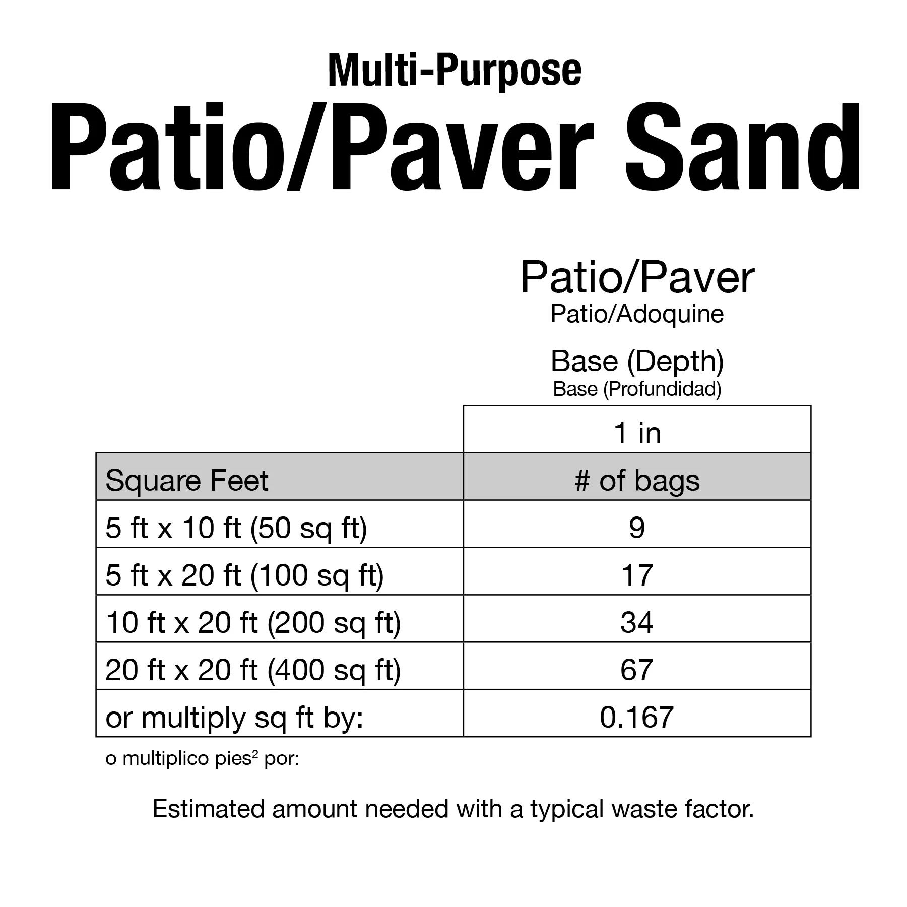 Pavestone .5 Cu. ft. Bagged Brown Natural Paver Sand