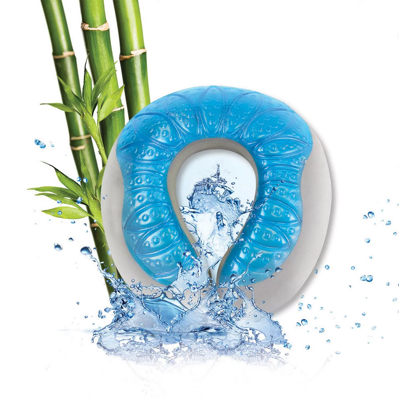 Cloudz Cool Gel Memory Foam Travel Neck Pillow - Blue