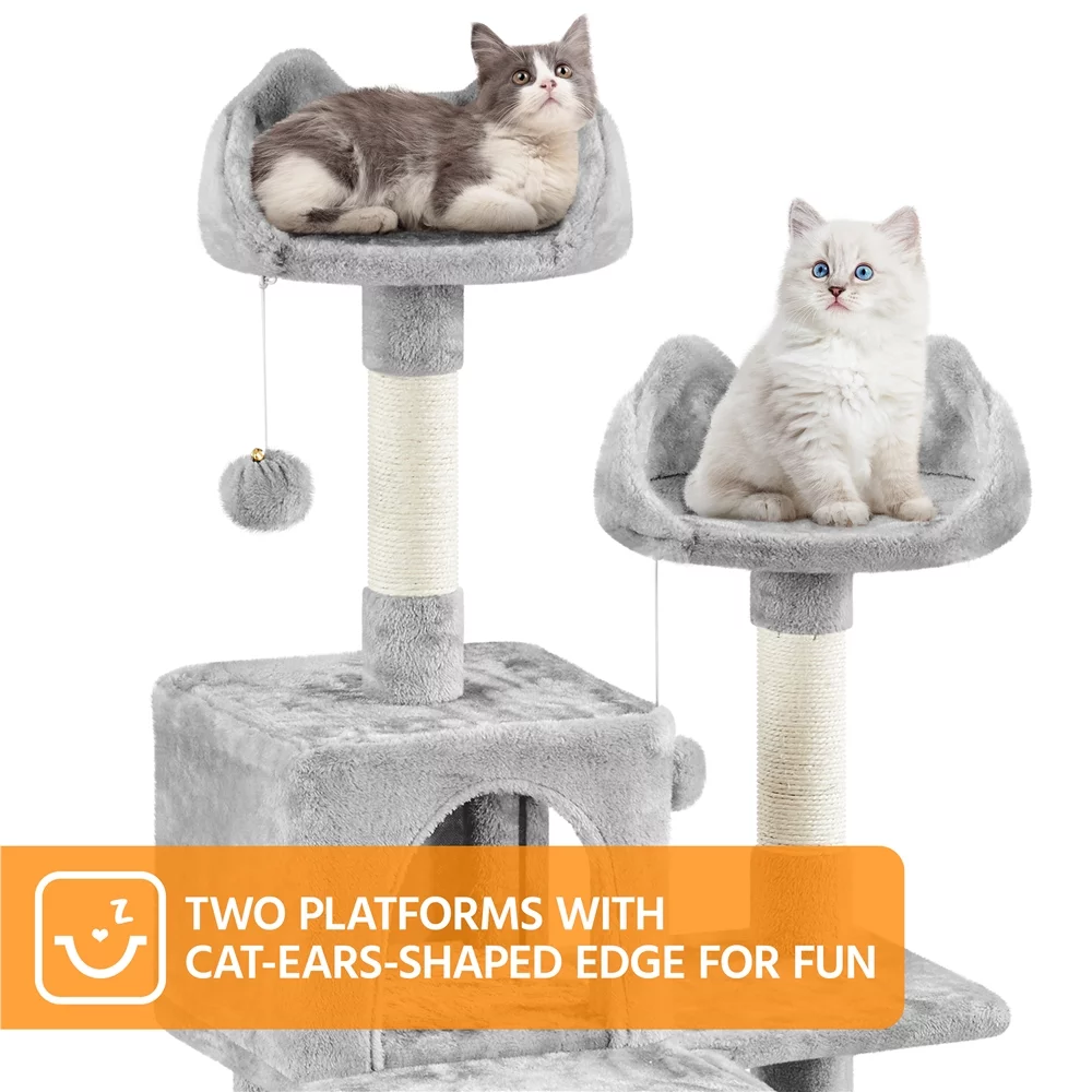 Yaheetech 82.5'' H Large Cat Tree Cat Tower with Condos, Light Gray