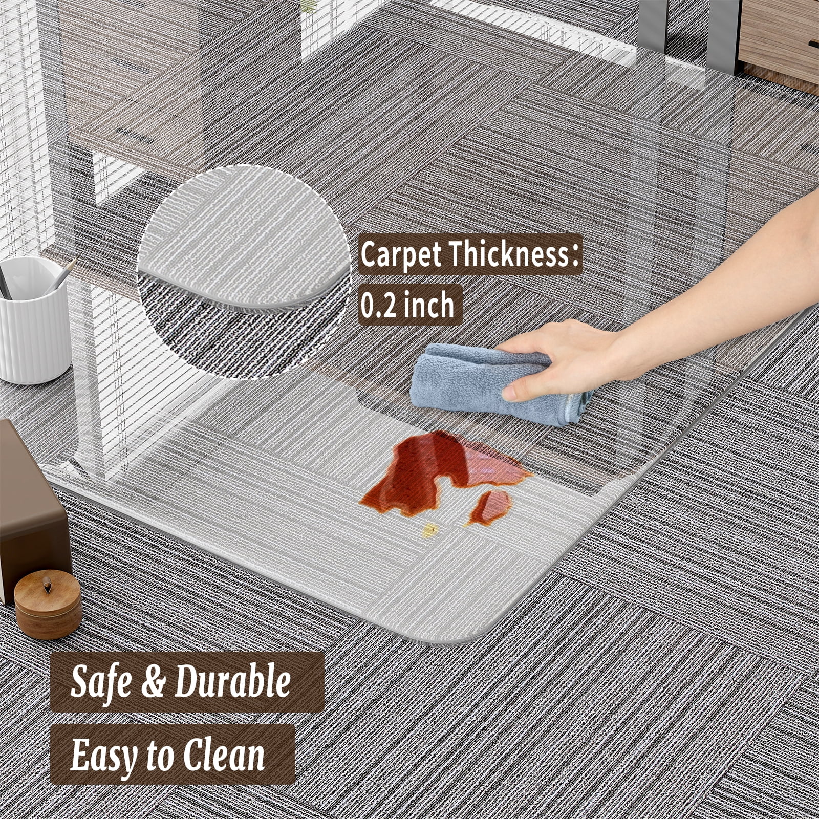 34x46 Tempered Glass Office Chair Mat