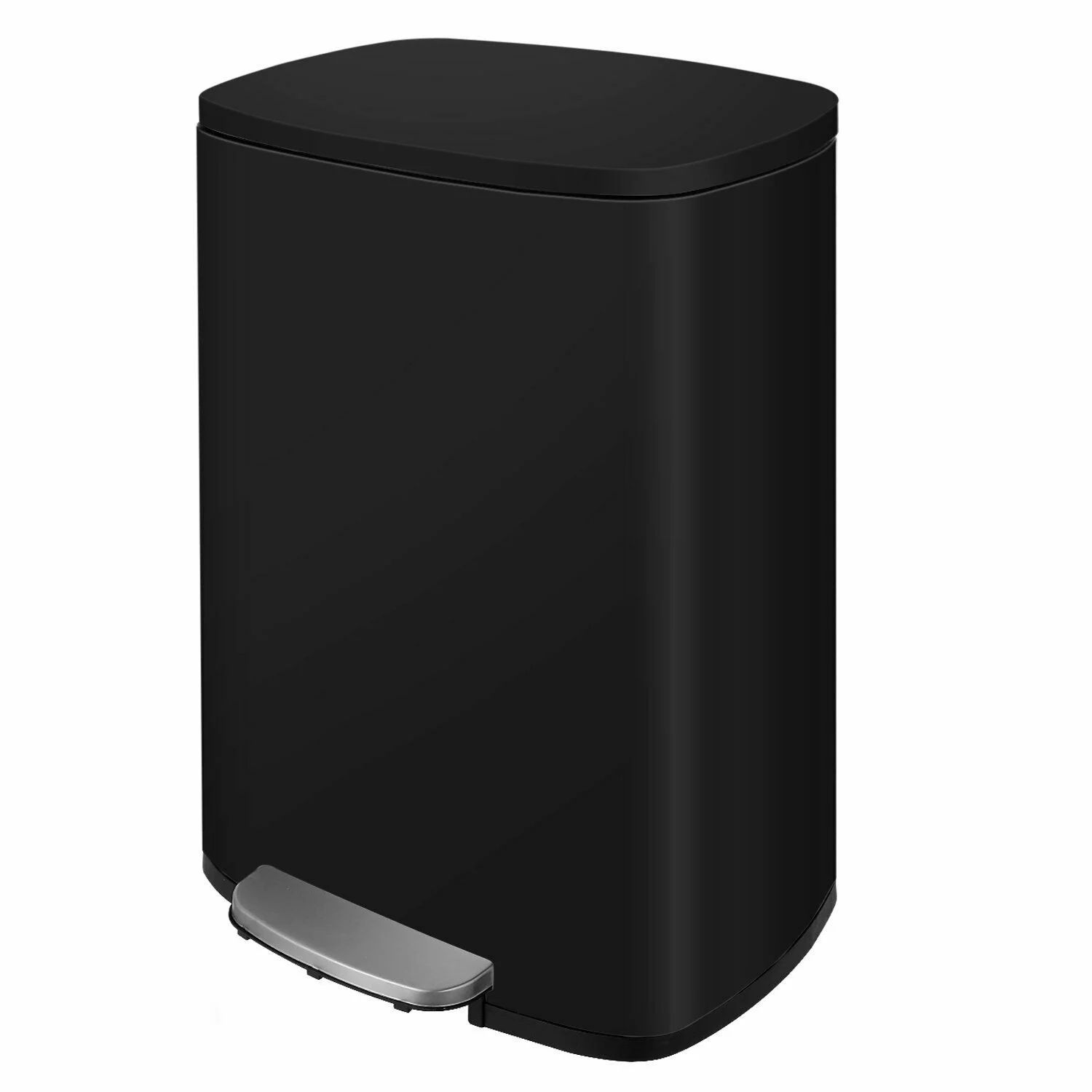 HOMFY 50 Liter / 13.2 gal Step Can, Stainless Steel Garbage Bin with Lid & Foot Pedal