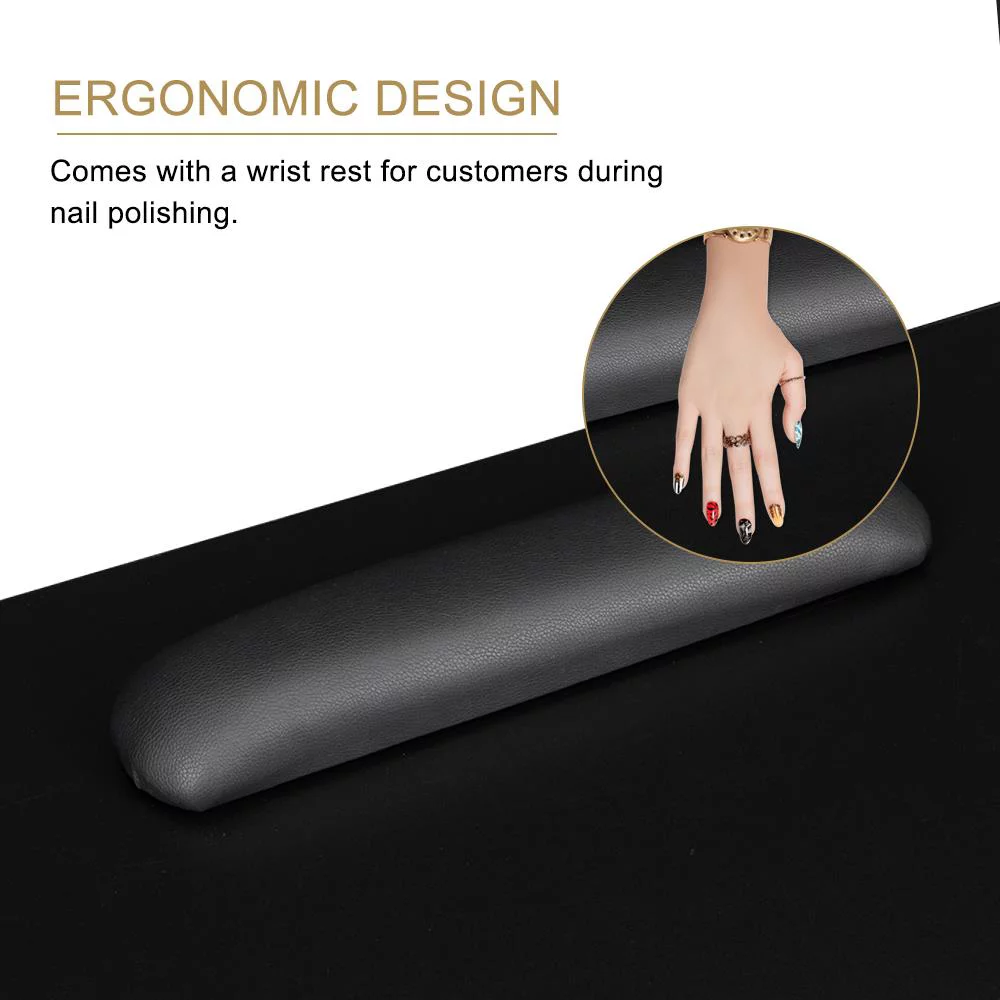 Winado Manicure Nail Table Beauty Salon Station Desk Black with Wheels