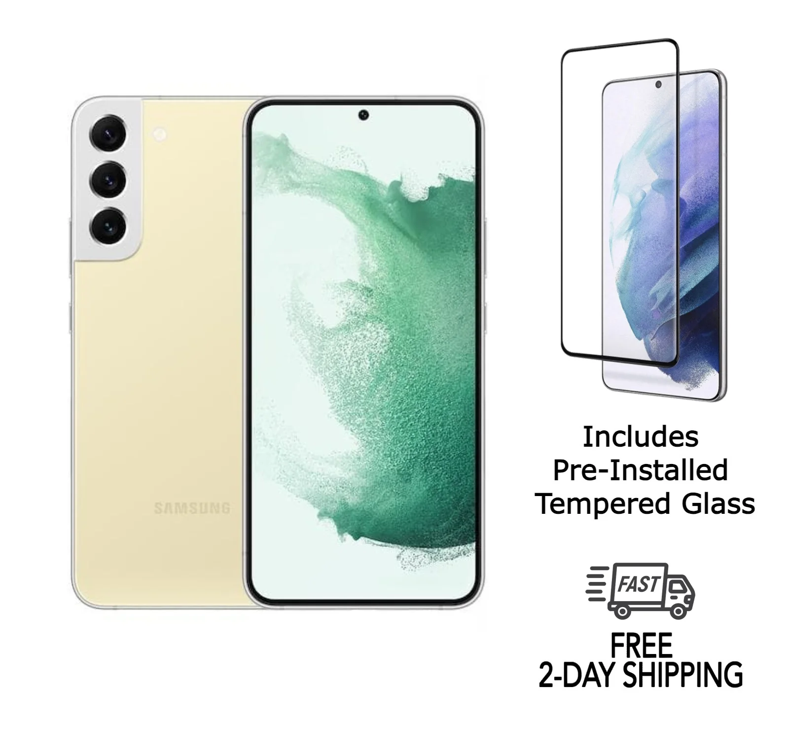 Restored Samsung Galaxy S22 Plus 5G S906U (Fully Unlocked) 128GB Cream with Screen Protector (Refurbished)