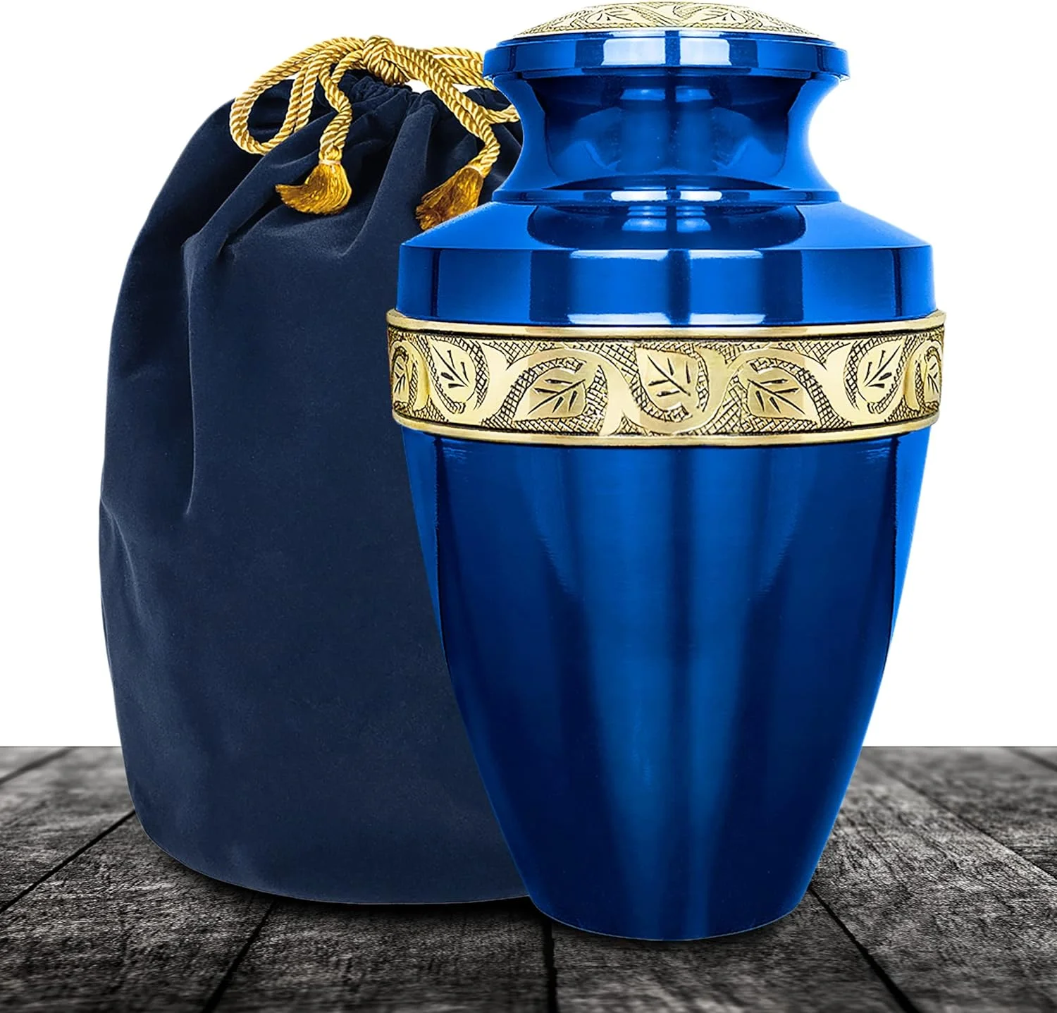 Trupoint Memorials Serenity Blue Large Adult Urns For Cremation Ashes In Home, For up to 200 lb Person with Velvet Bag