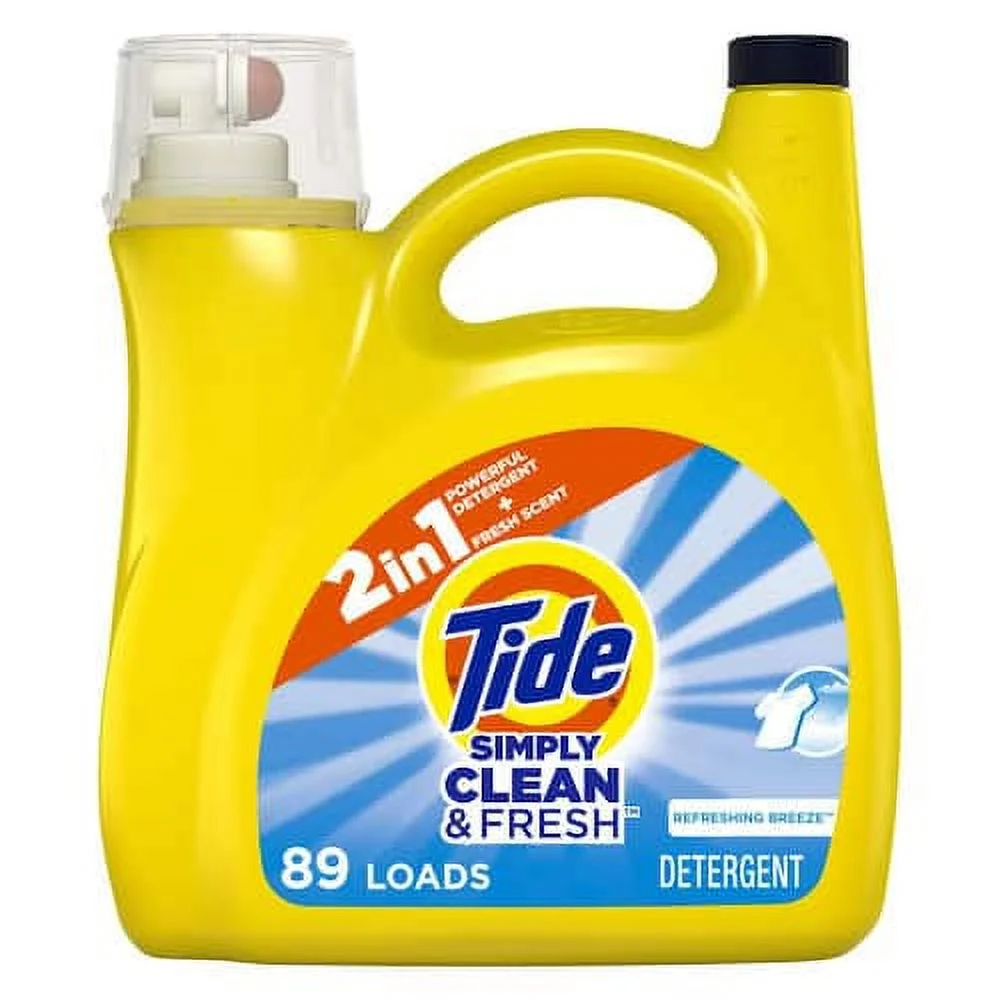 Tide 128 fl. oz. Simply Clean and Fresh Refreshing Breeze Scent Liquid Laundry Detergent (89-Loads)
