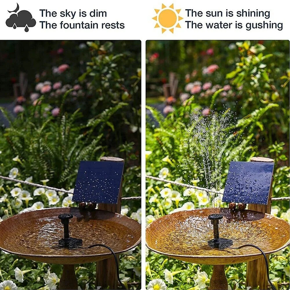 EROCK Solar Power Fountain Submersible Floating Water Pump Bird Bath Pond Garden Pool