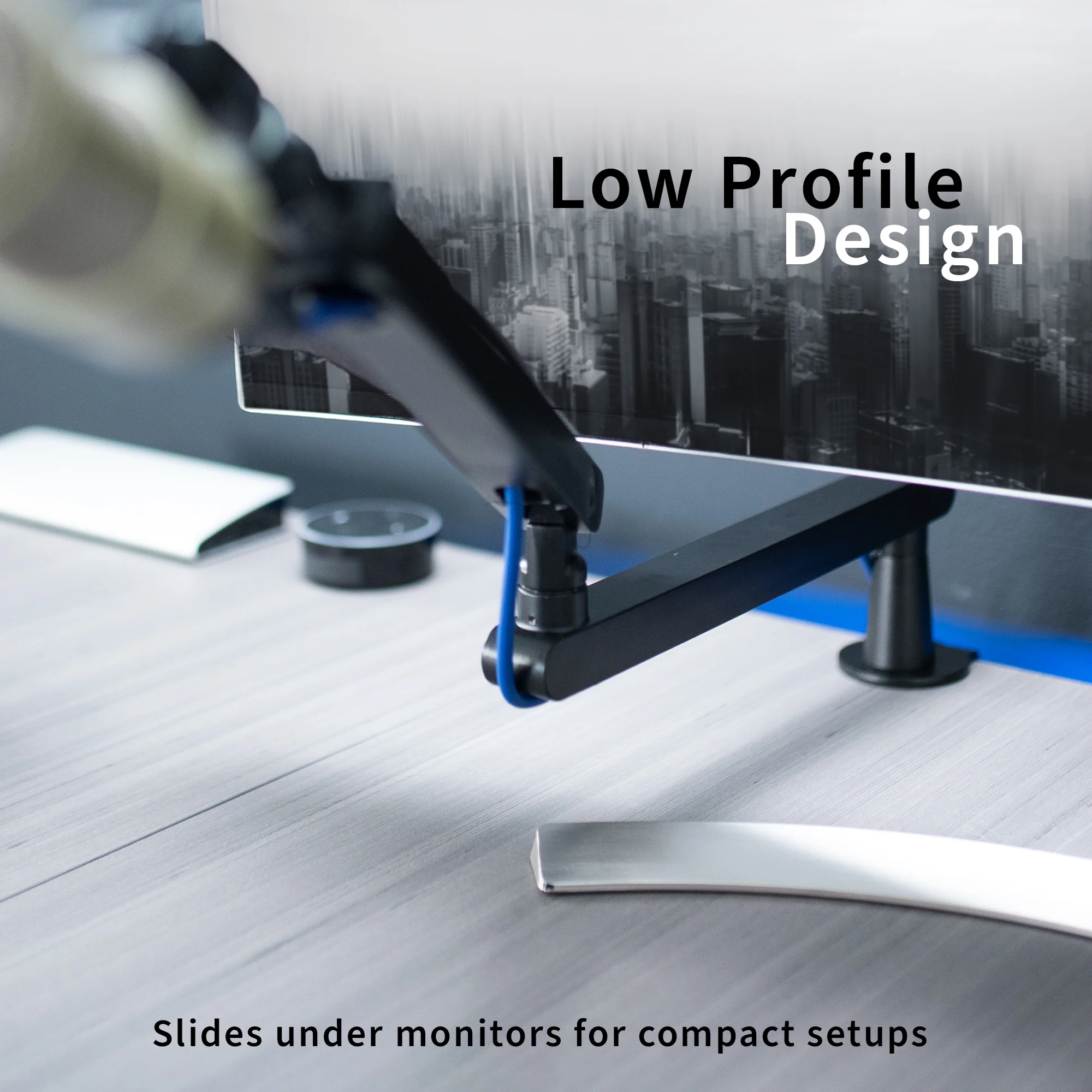 VIVO Clamp-on Low Profile Height Adjustable Heavy Duty Microphone Desk Mount