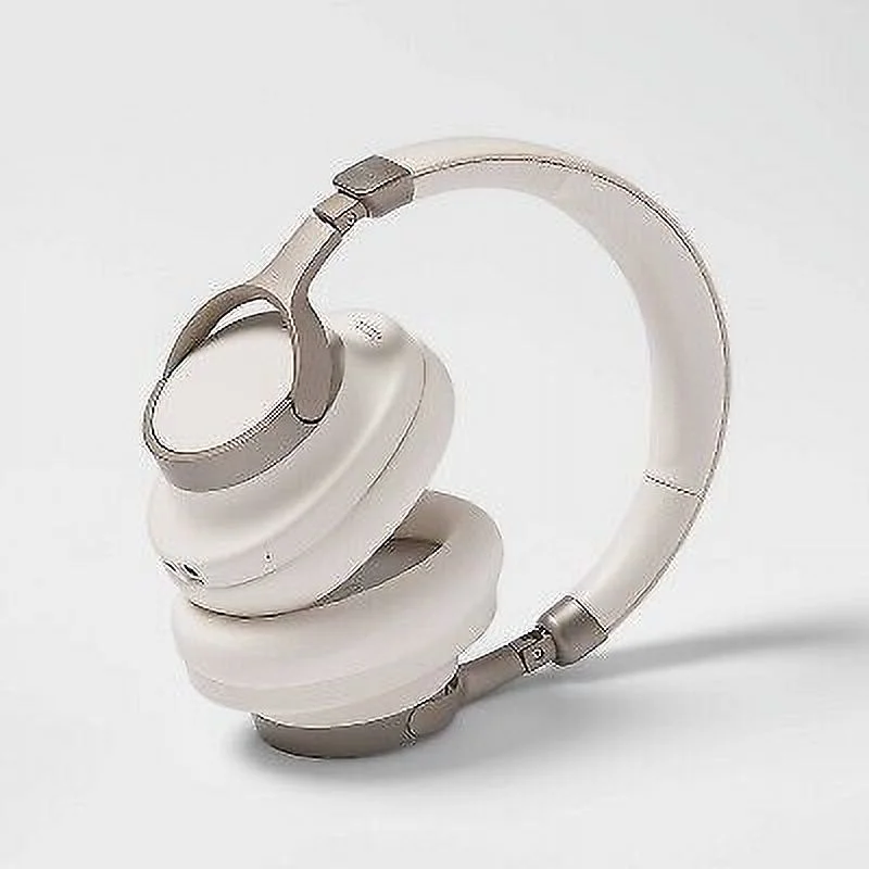Active Noise Cancelling Bluetooth Wireless Over Ear Headphones - heyday White