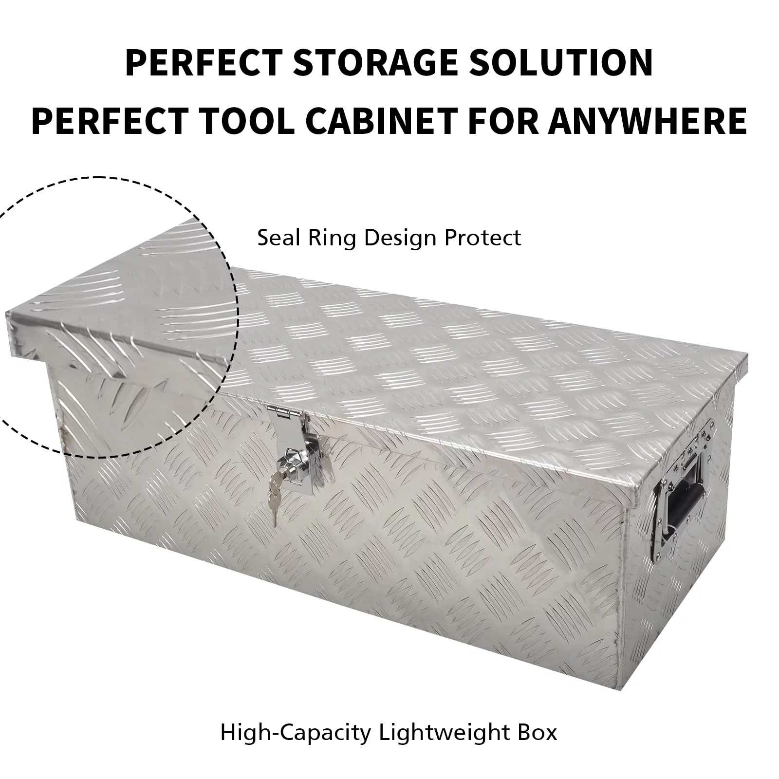 FGJQEFG 30 Inch Aluminum Trailer Tool Box Small Pick Up Truck Bed Storage Silver 30x13x10 Inch
