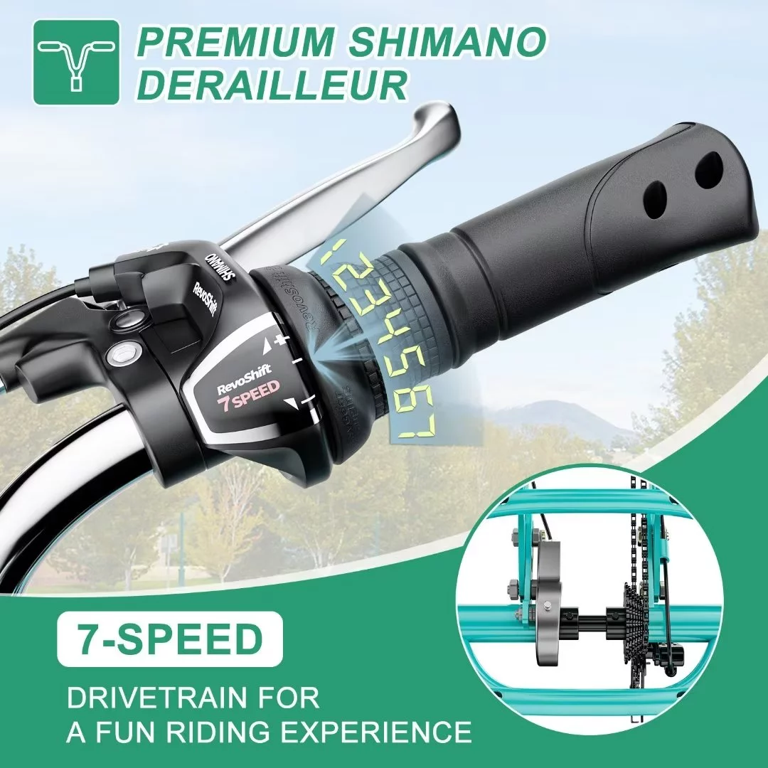 Docred Adult Electric Tricycles 3 Wheel Electric Bike, 24Inch 15.5 mph 500W Electric Trikes，7-Speed & 4 Adjustable Riding Modes Electric Tricycle with 36V Removable Lithium Battery