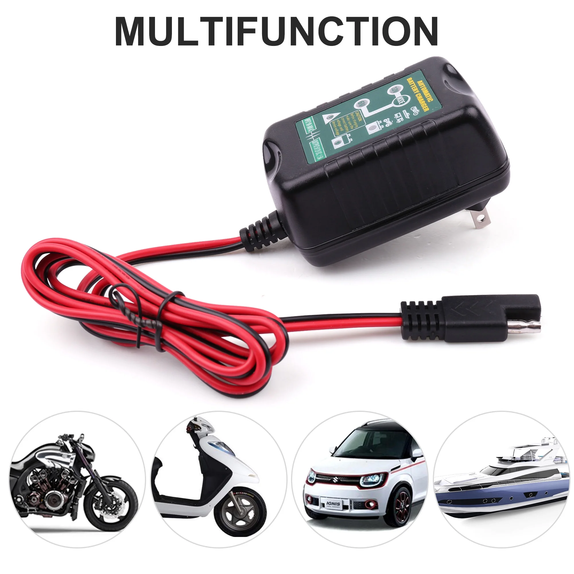 LotFancy Battery Trickle Charger Automatic 6V 12V 1.5A, Charger Universal Power Battery Maintainer