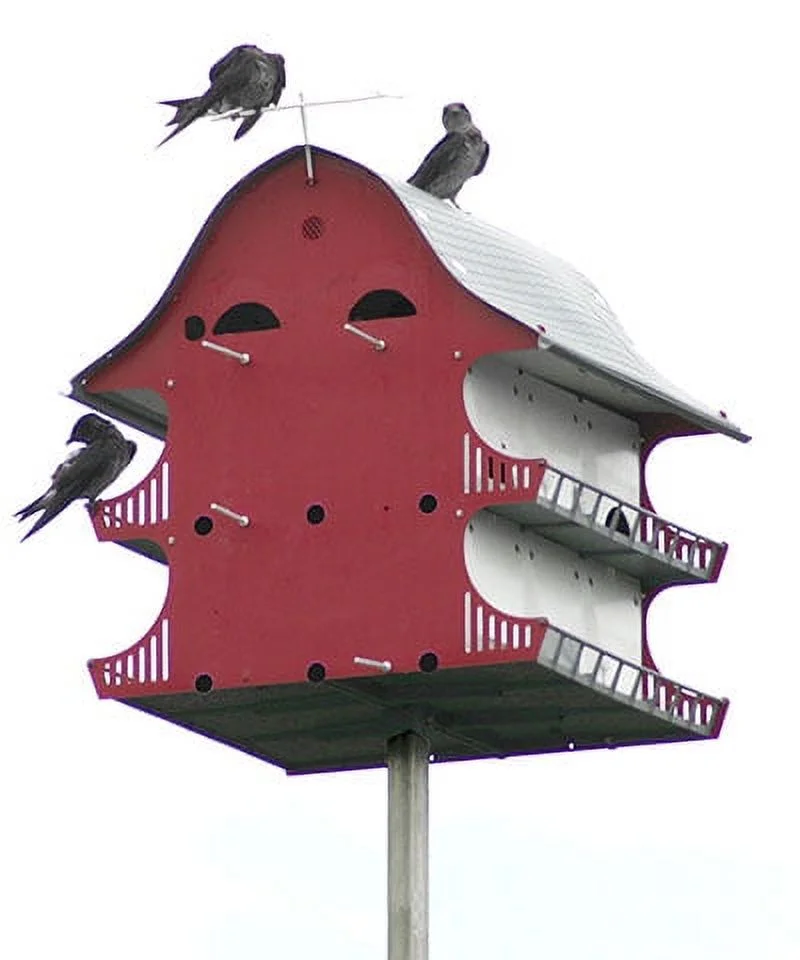 16 Room Purple Martin Barn Birdhouse for Outdoors Garden and Backyard Decor