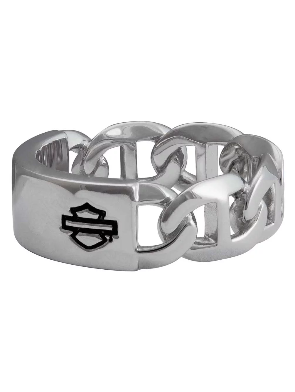 Harley-Davidson Women's B&S Mariner Chain Ring - Silver Stainless Steel (10), Harley Davidson