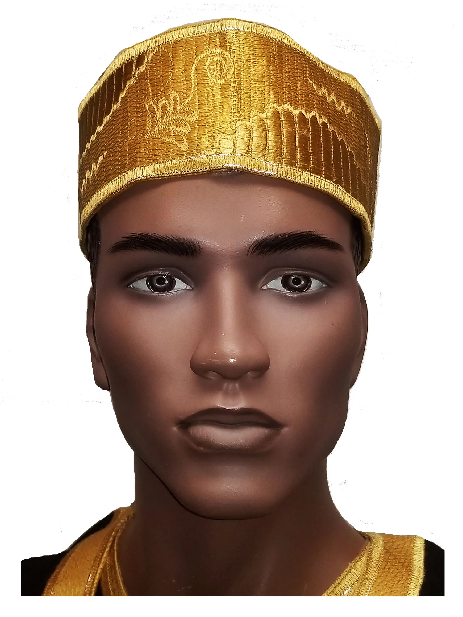 Gold Embroidered African Hand woven Aso Oke Hat