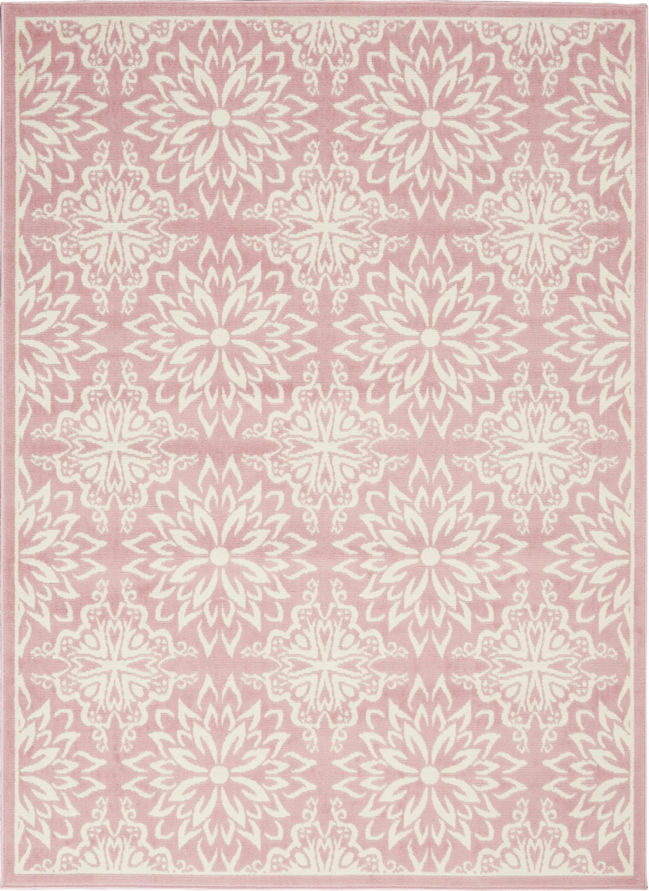 Nourison Bliss Modern Floral Ivory/Pink 5'3