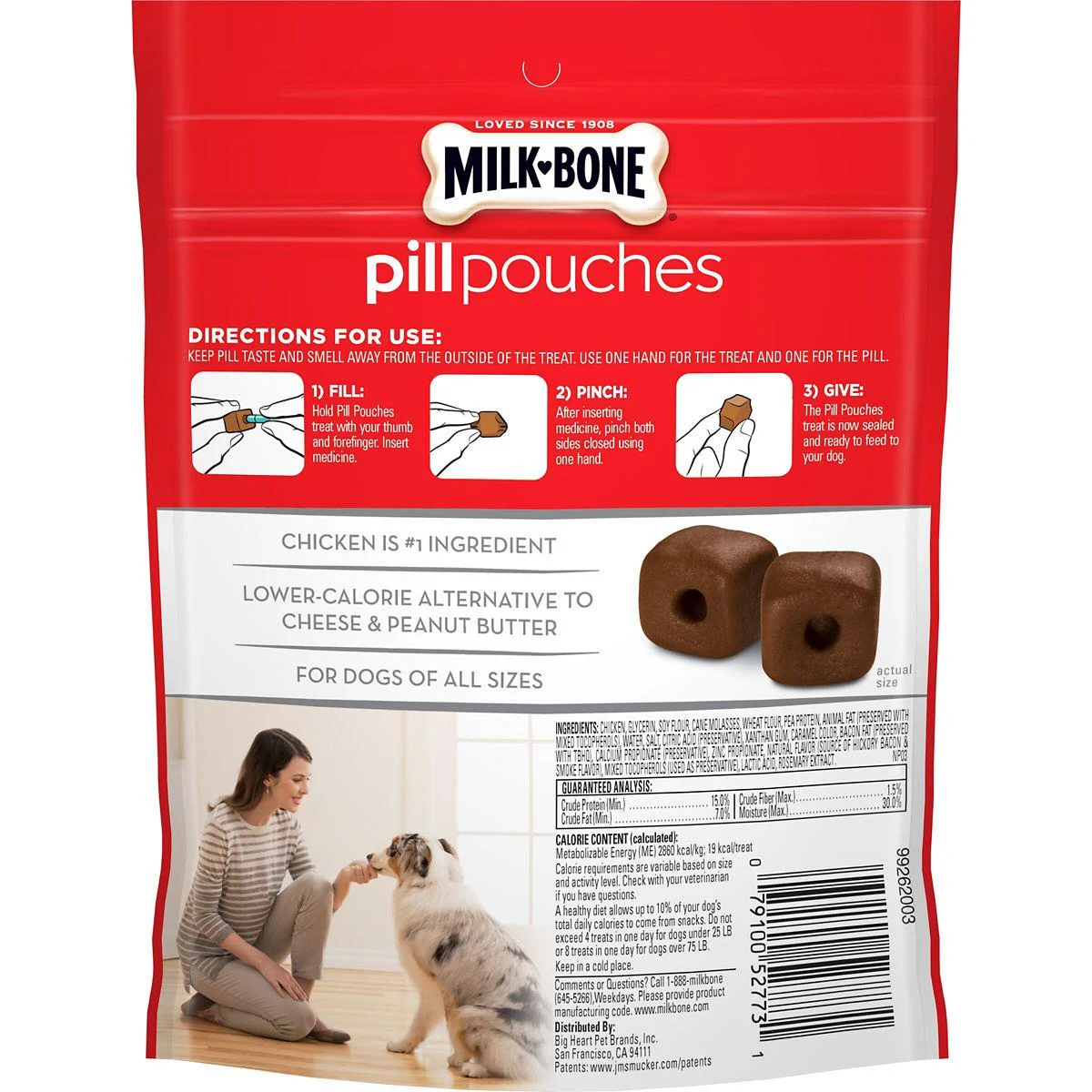 Milk Bone Pill Pouch Smoked Bacon Flavor Dog Treats, 6 oz. Package