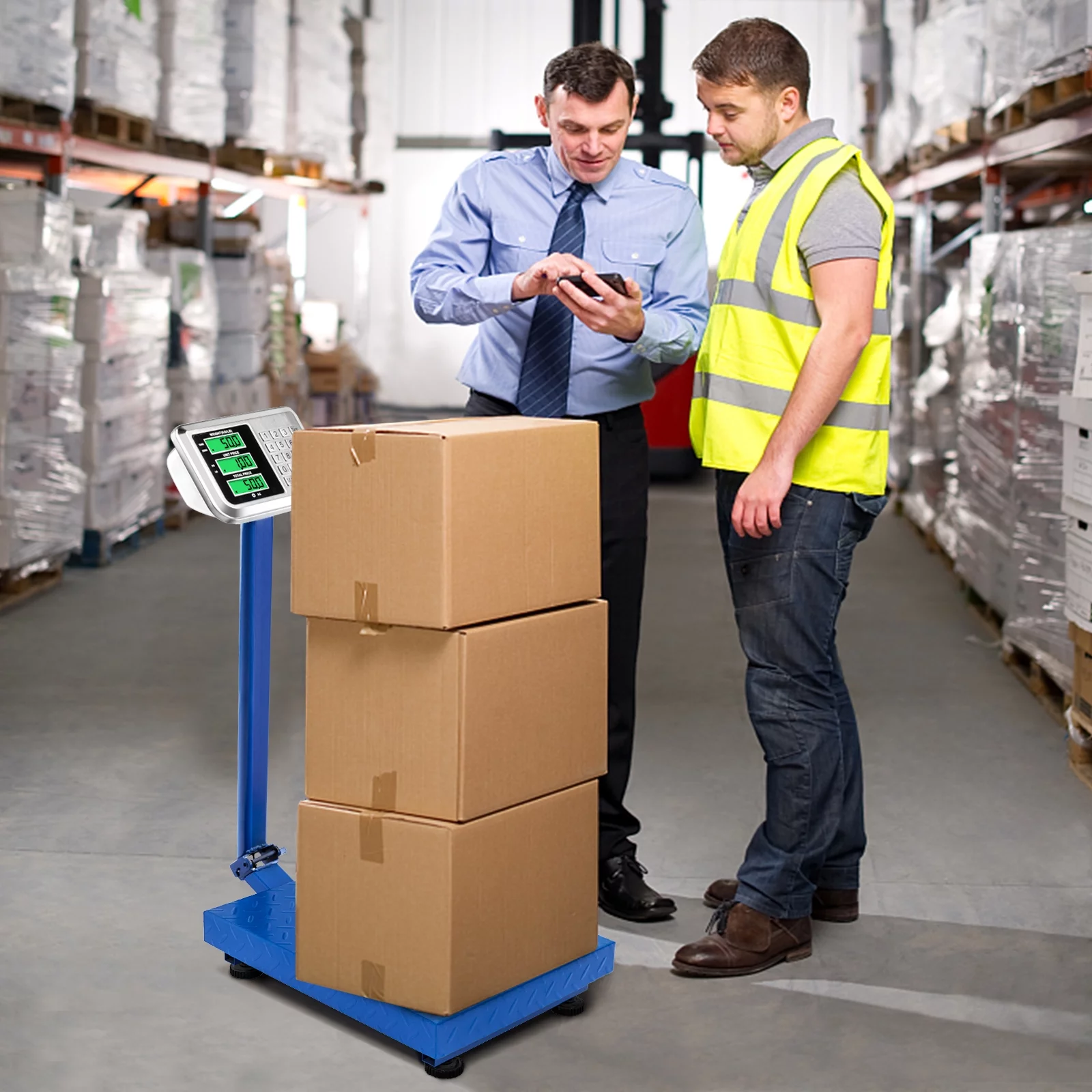 TUFFIOM 661lbl Weight Electronic Digital FoldingPlatform Scale,Blue