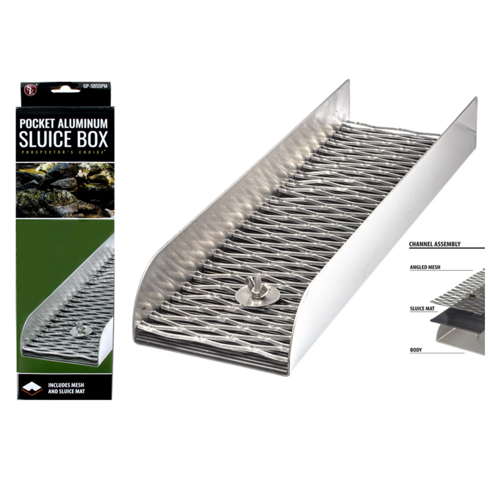 Pocket Aluminum Sluice Box | Prospecting | Gold Mining | Free Glass Vial