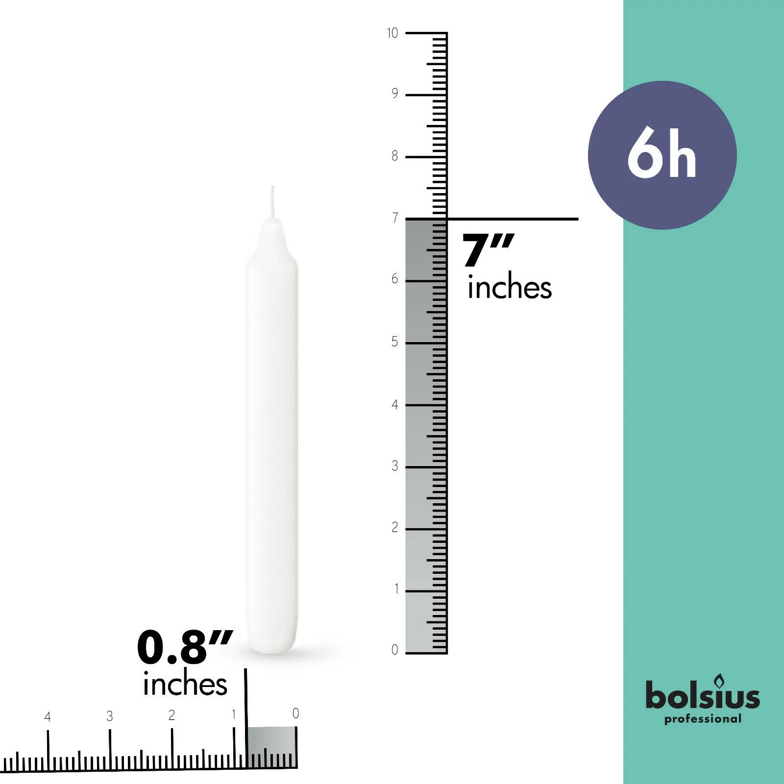 Bolsius White Taper Candles Long 7 Inch | 90 Pack with 6 Hr Smokeless Wedding Candles
