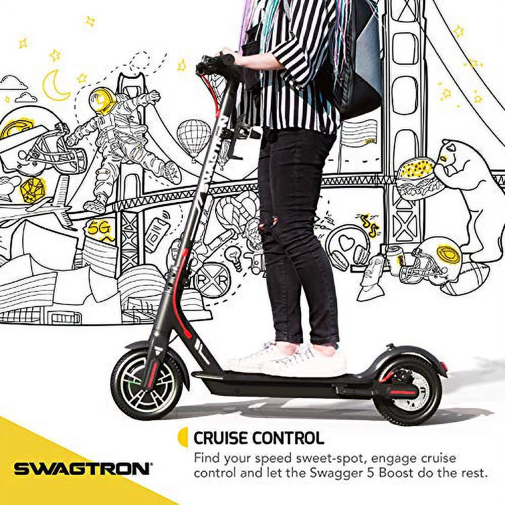 Swagtron - Swagger 5 Elite Electric Smart Scooter - Silver