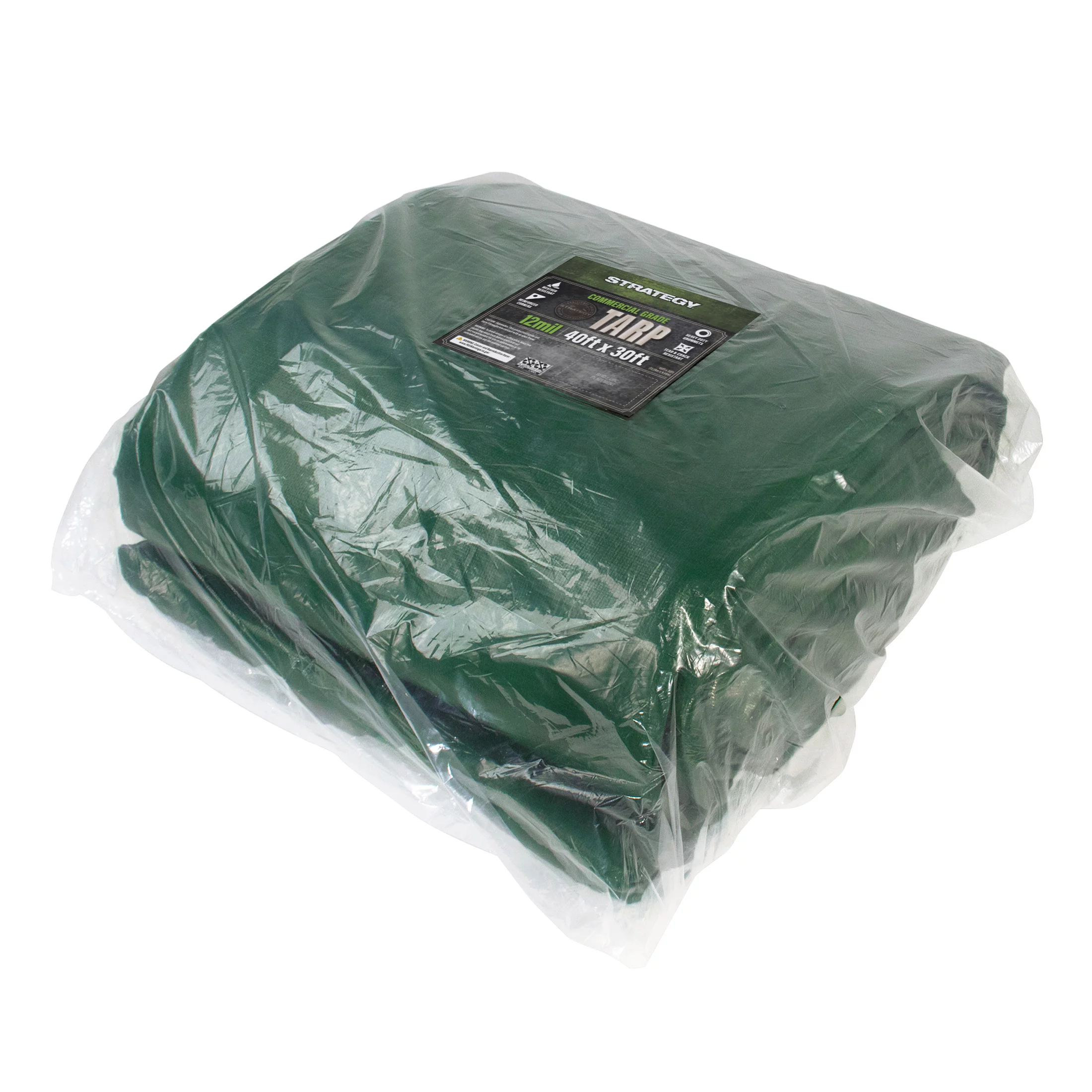 Strategy 12 Mil Commercial Grade Polyethylene Tarp Cover 40' x 30'